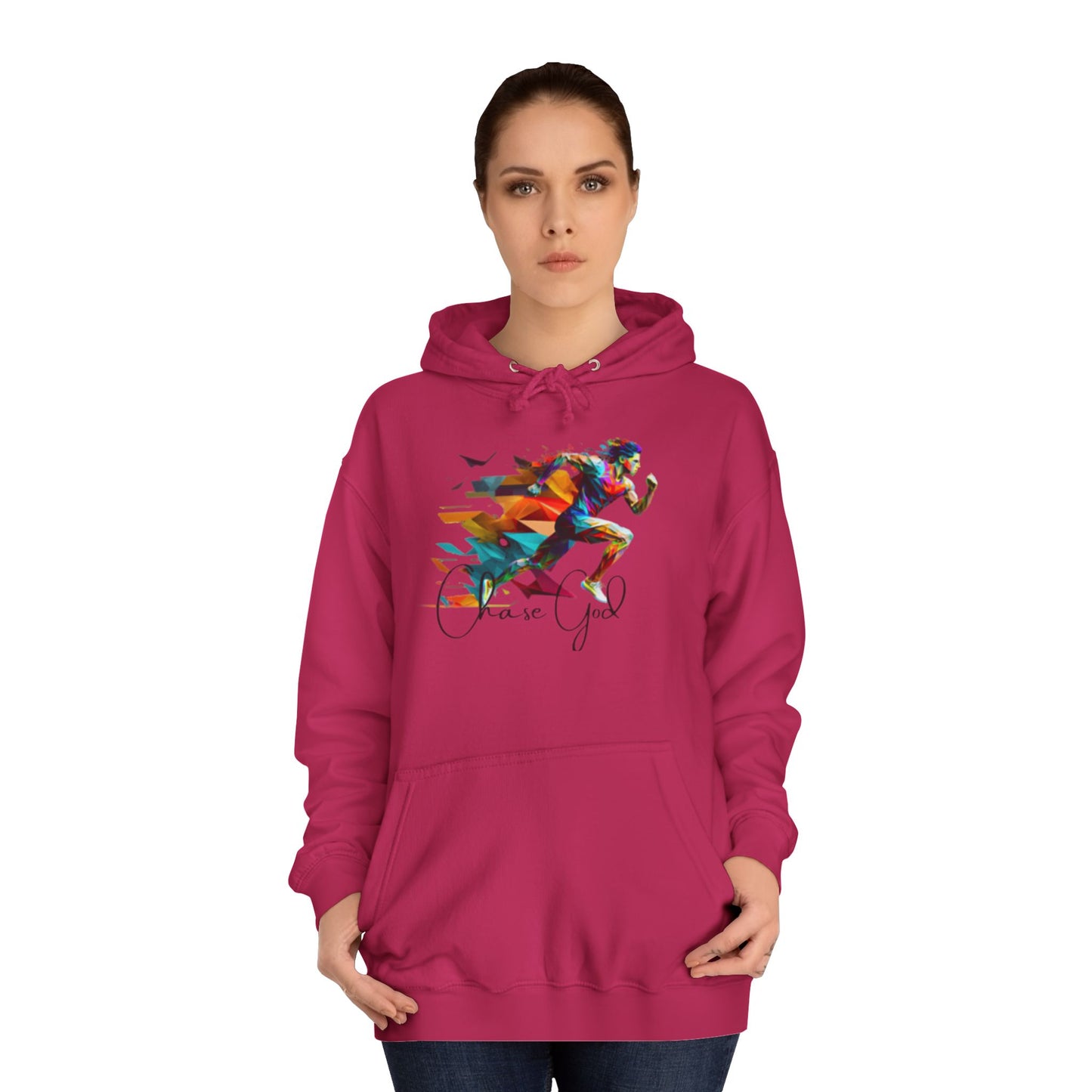 Angel White Faith Hoodie for Men – "Chase God, Inspire & Elevate" Spiritual Motivation Wear
