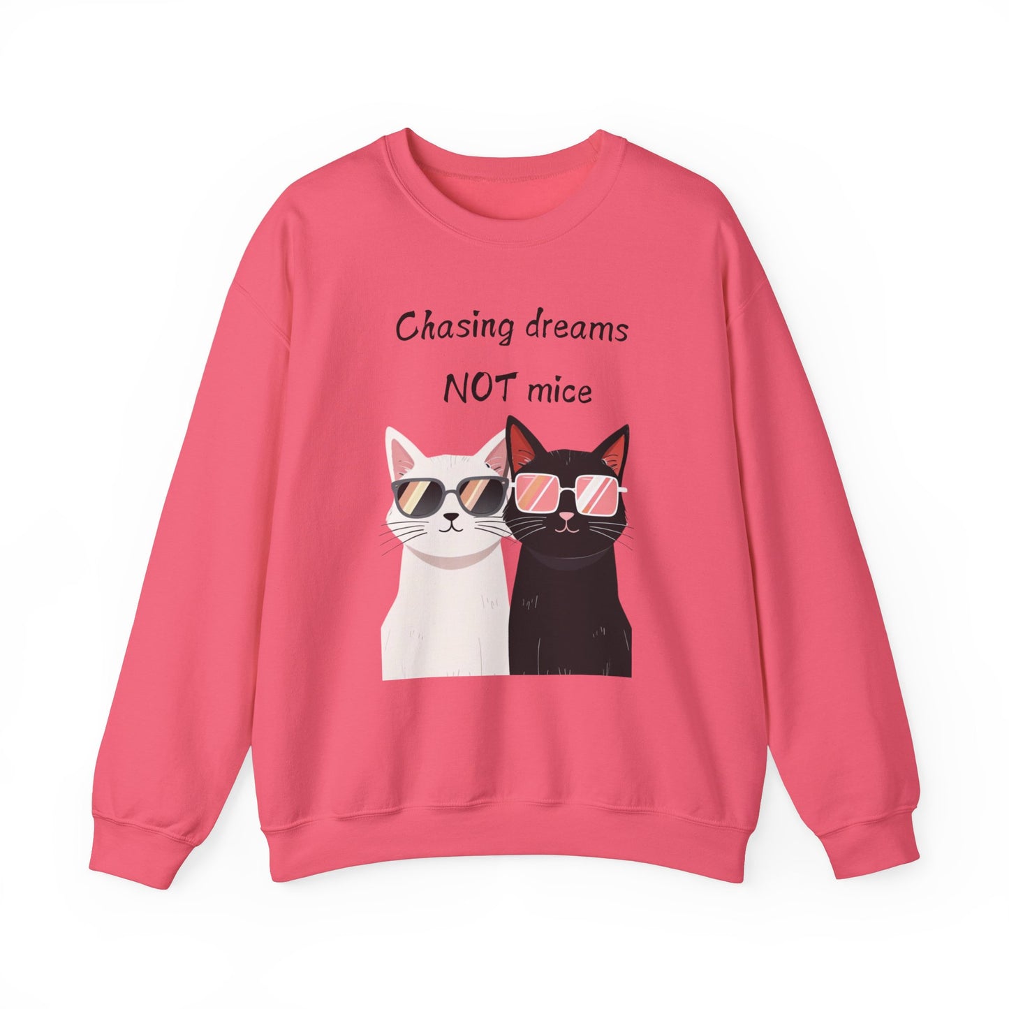 Dusty Lilac Chasing Dreams Cat-Lover Sweater for Men & Women – Whiskered Motivation Style