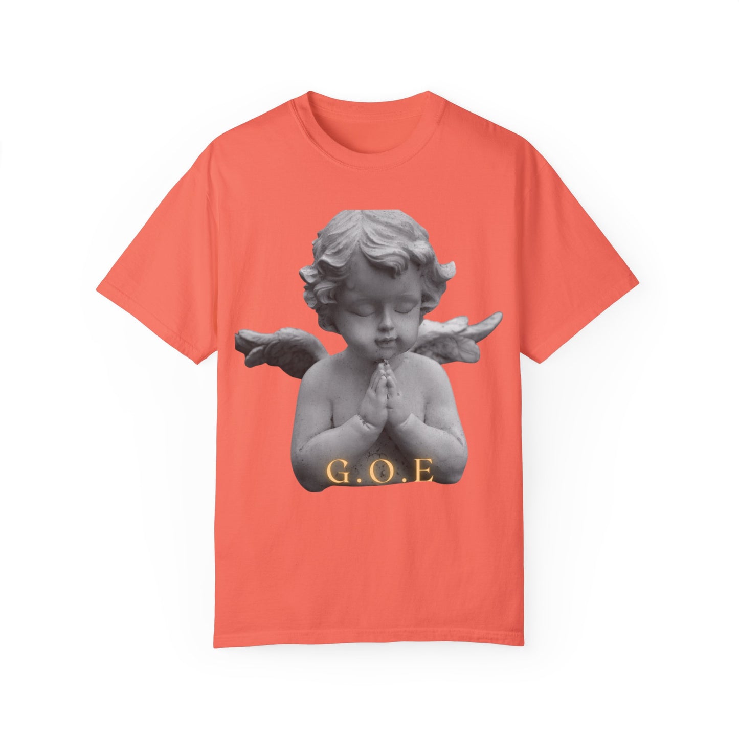 Heavenly White Men & Women T-Shirt – "G.O.E Angel" (God Over Everything) Faith-Inspired Tee