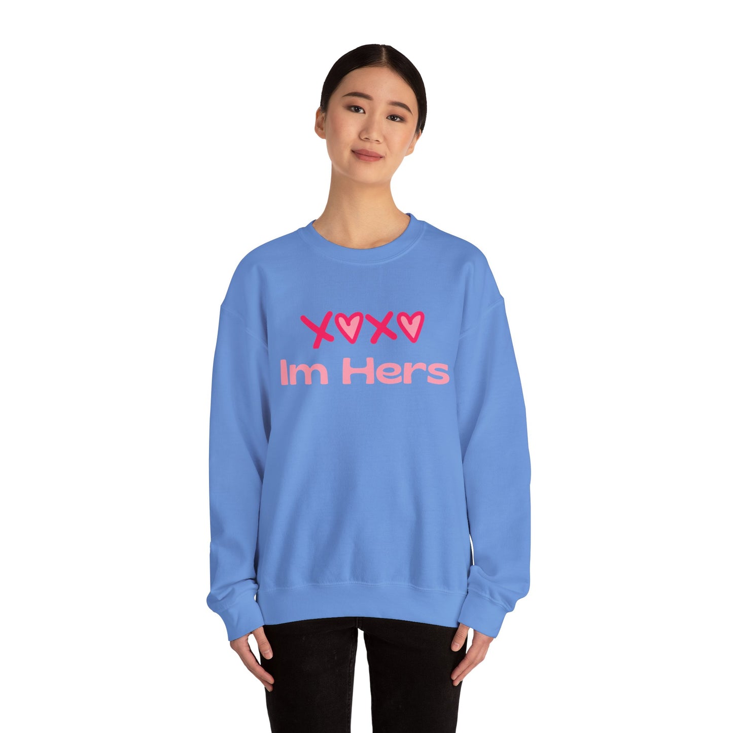 "XOXO ‘I’m His’ Crewneck Sweatshirt – Romantic Unisex Pullover | Cozy Valentine’s Day & Everyday Love Apparel"