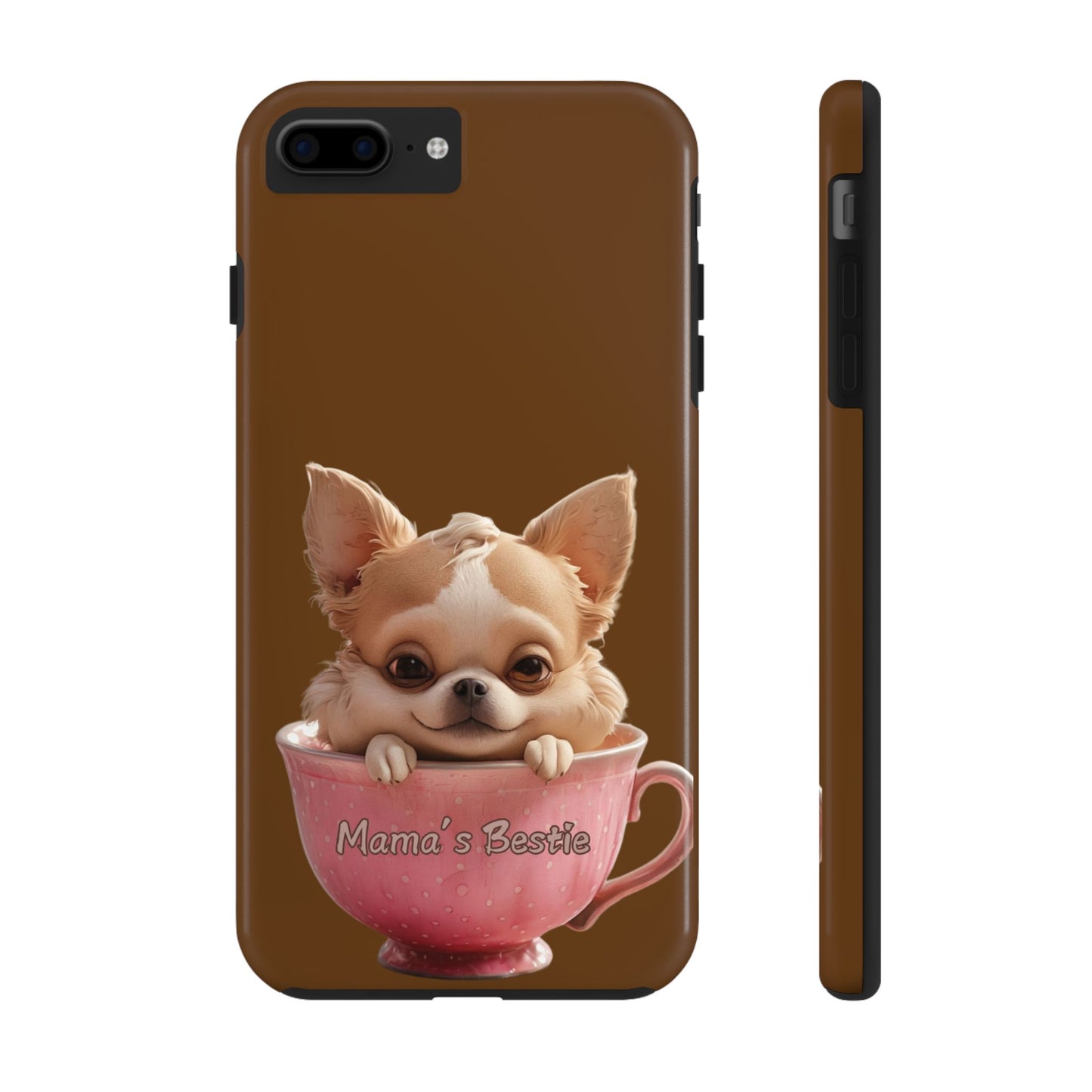 Cute Chihuahua Tough Phone Case - 'Mama's Bestie' Design