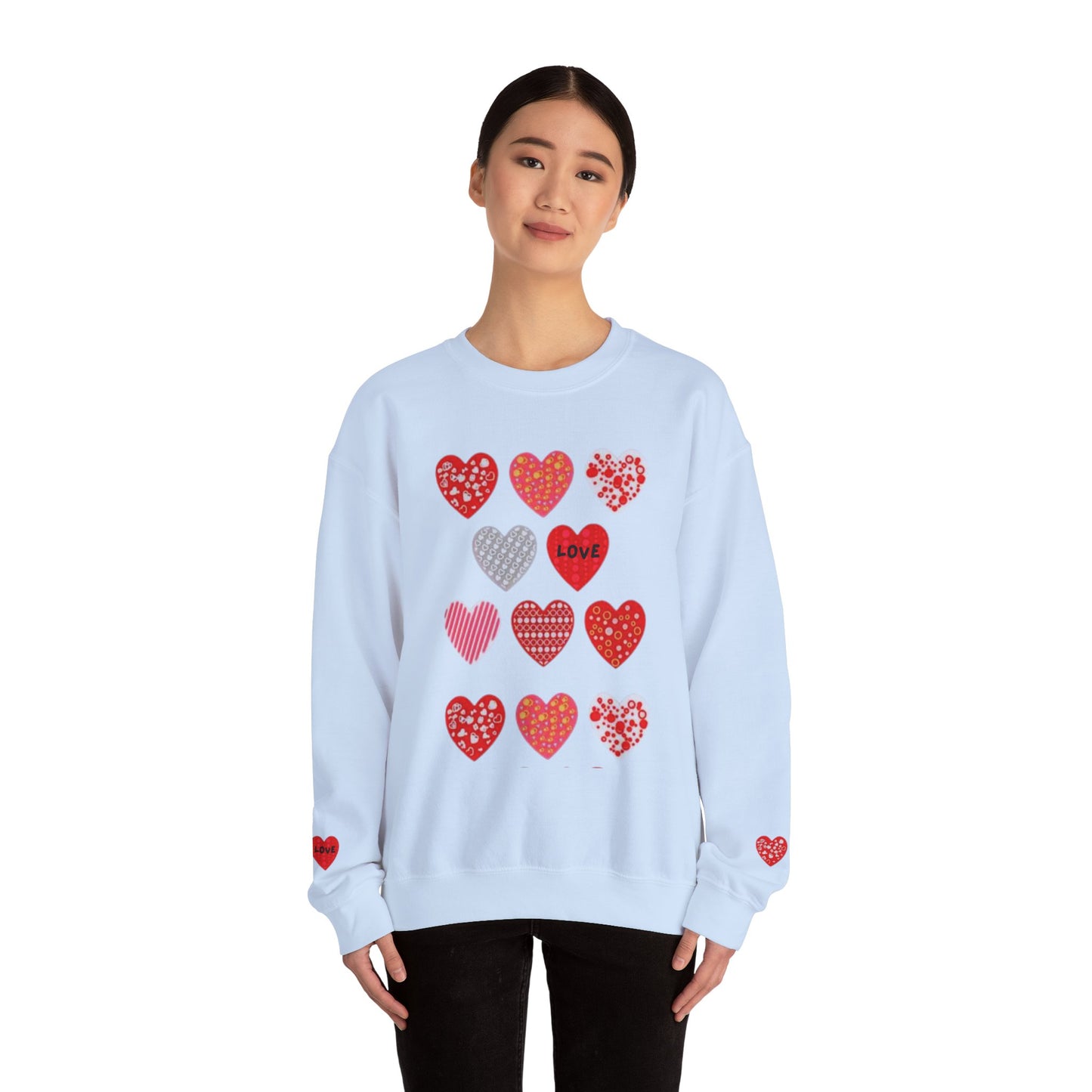 Ivory Cloud White Sweatshirt for Women – Love Hearts Cozy Everyday Sweater