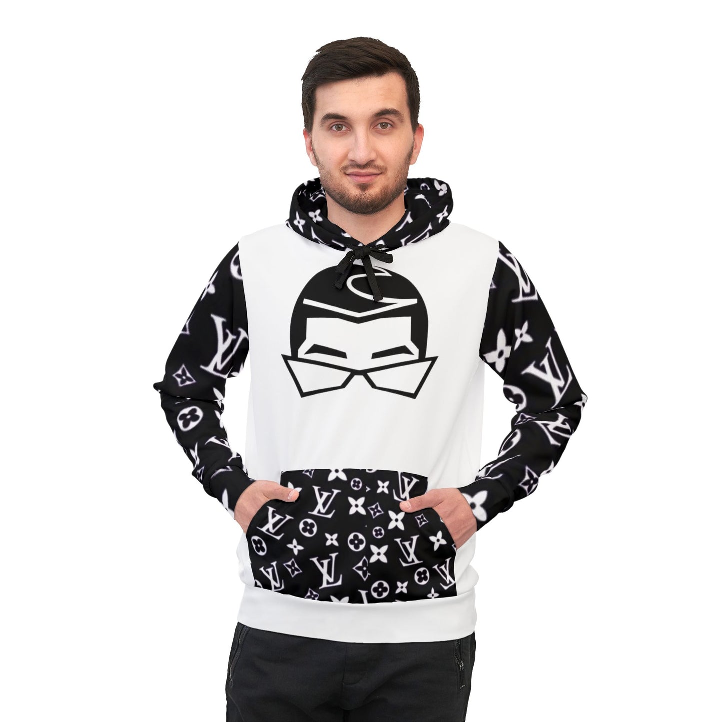 🎤 Bold Inspired White & Black Hoodie – Artist Badd Bunny Graphic Design for Music & Streetwear Fans
