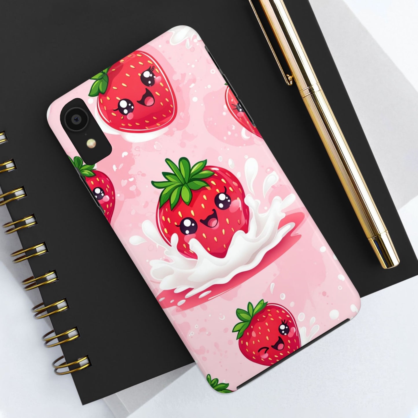 Kawaii Strawberry Tough Phone Case - Cute & Durable Protection