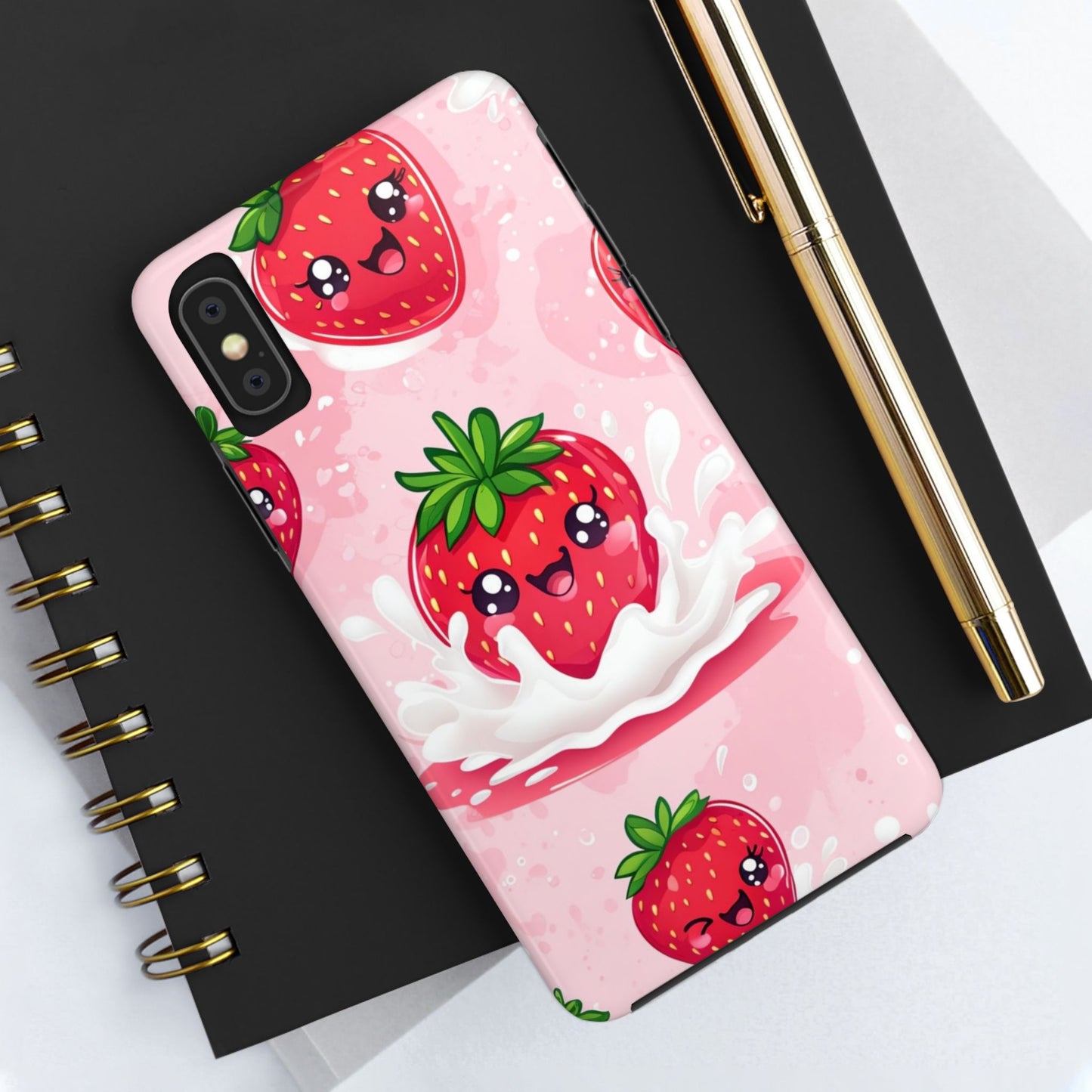 Kawaii Strawberry Tough Phone Case - Cute & Durable Protection