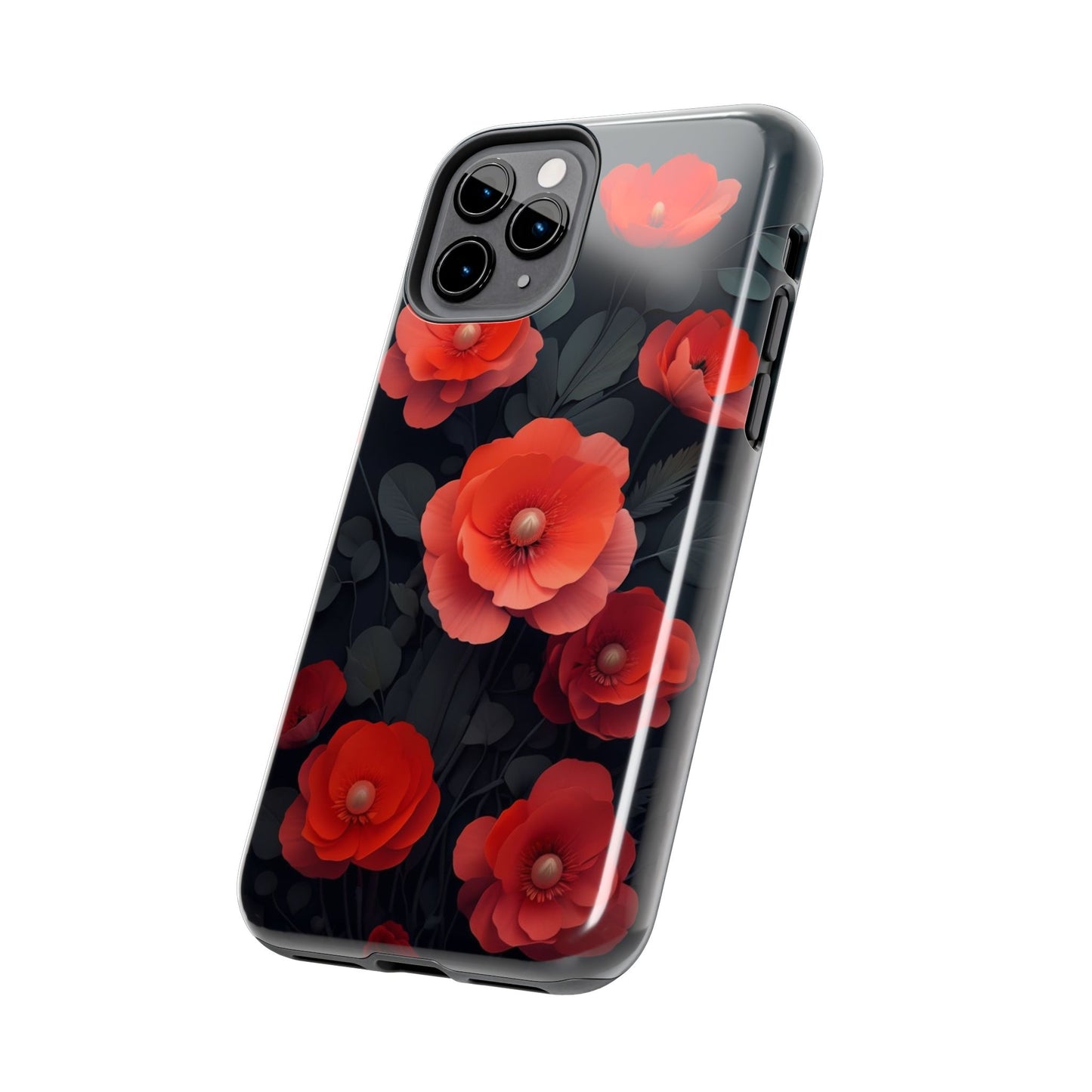 Vibrant Floral Tough Phone Case - Durable Protection with Gorgeous Red Poppies for iPhones & Androids πΊπ±