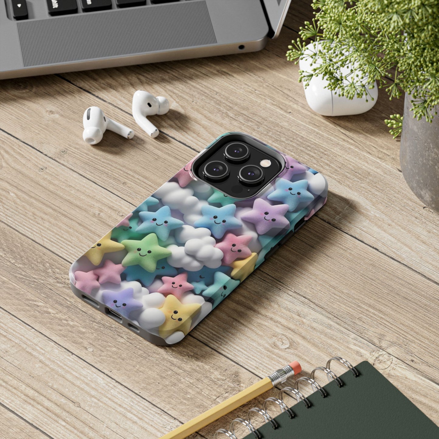 "Kawaii Starry Sky Phone Case – Tough & Durable Protection with Cute Cloud Design for iPhone & Android"