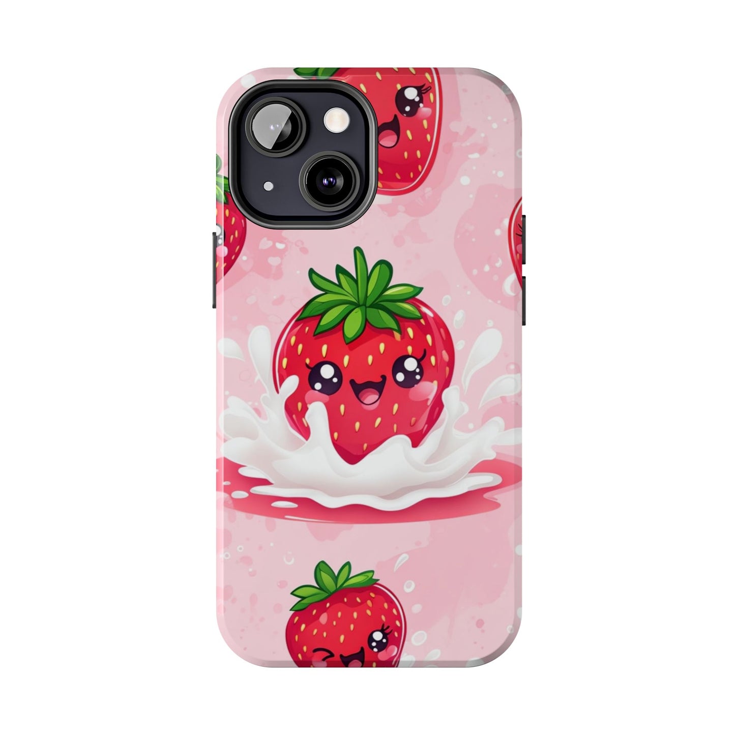 Kawaii Strawberry Tough Phone Case - Cute & Durable Protection
