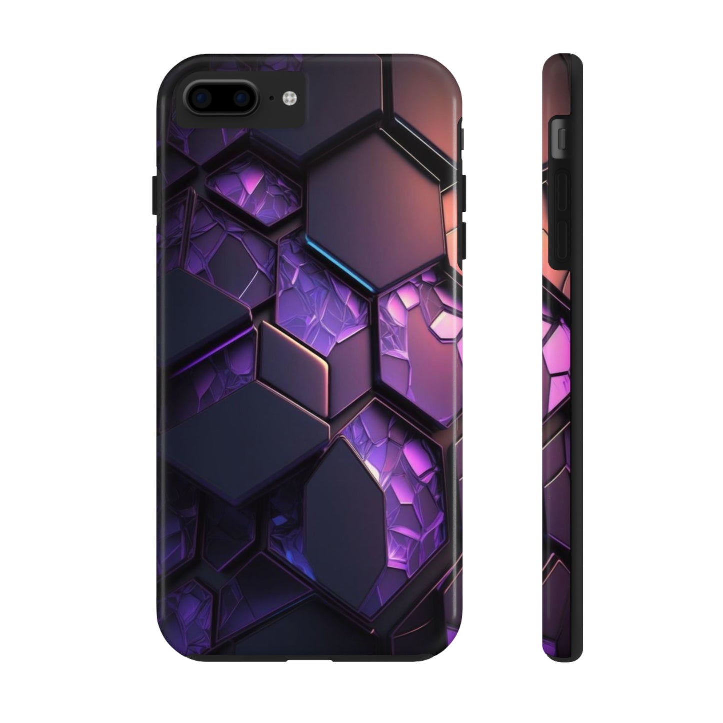 Hexagonal Tough Phone Case - Vibrant Protective Design for Tech Enthusiasts