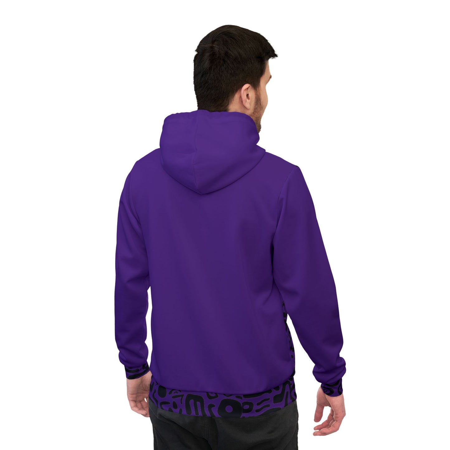 🔥 Bold Purple & Black Tribal Pattern Hoodie – Edgy Streetwear Meets Comfort (2025)