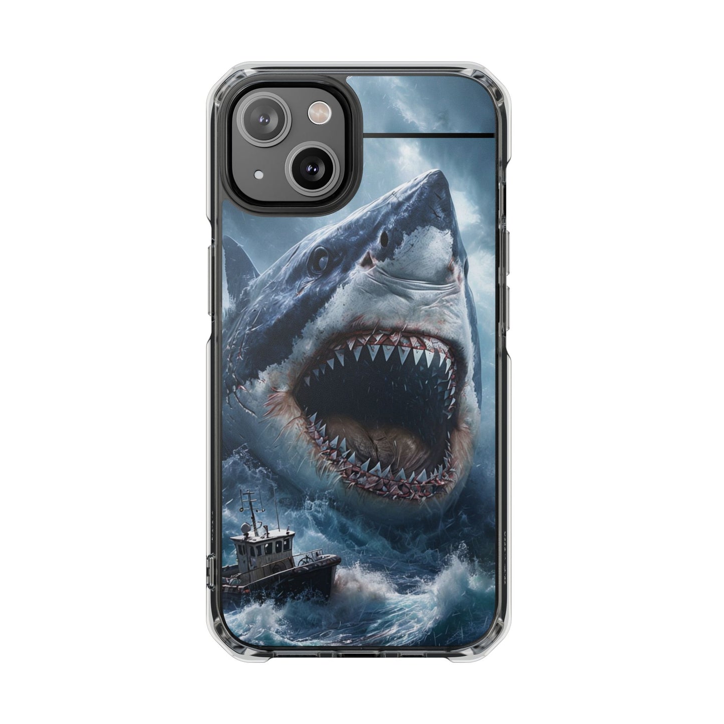Shark Attack Magnetic Clear Impact Case – Ocean Adventure Phone Cover