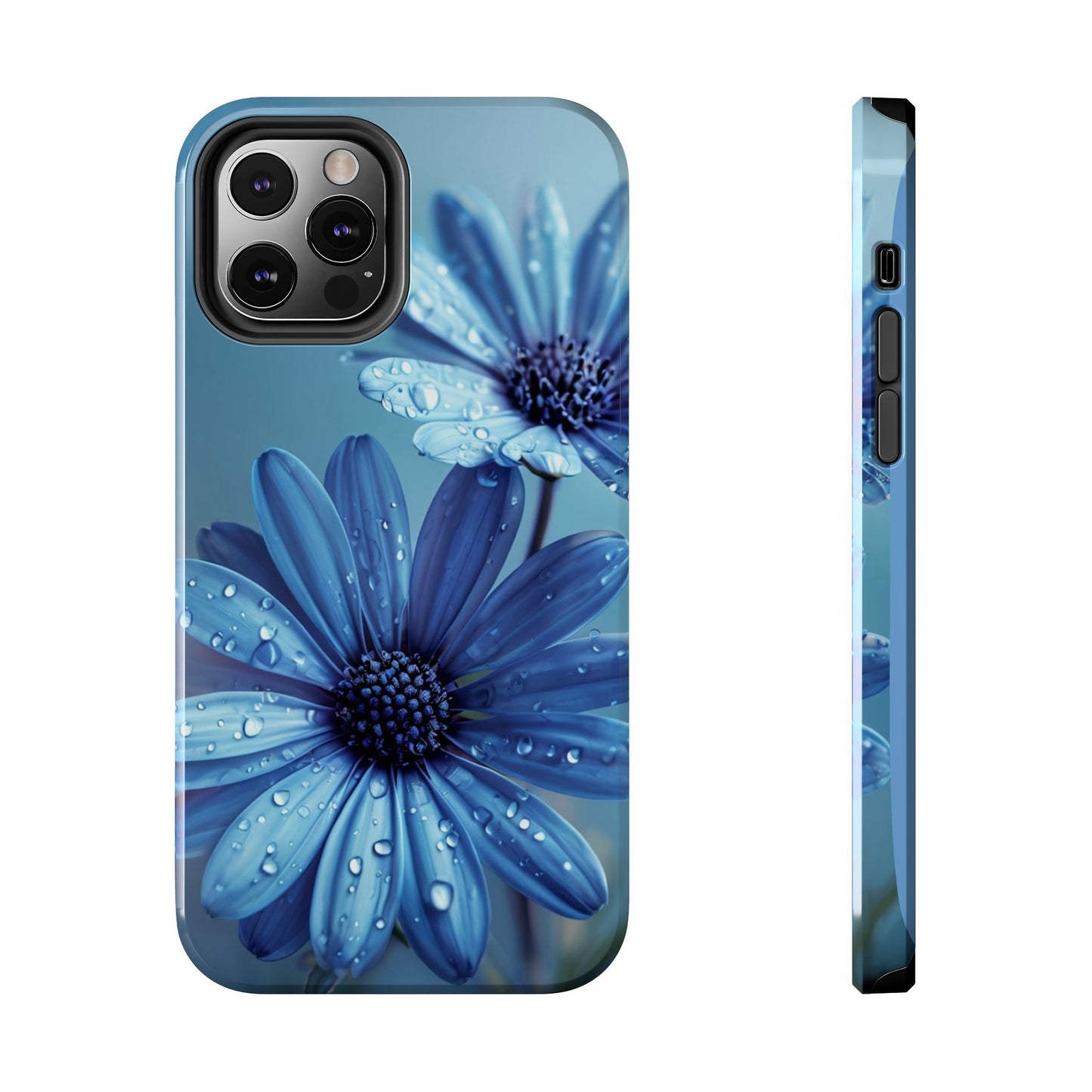 Blue Floral Tough Phone Case - Durable & Stylish Protection