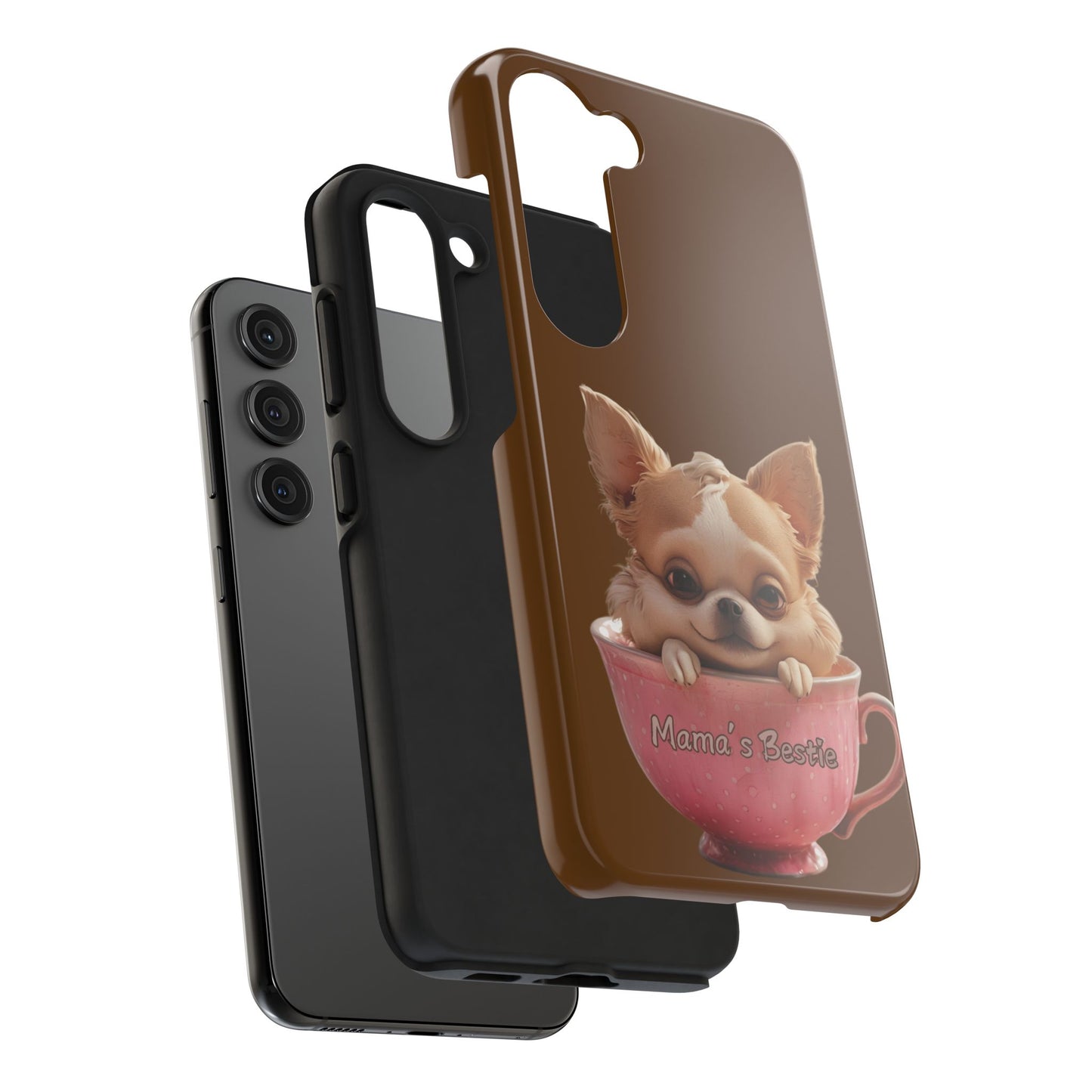 Cute Chihuahua Tough Phone Case - 'Mama's Bestie' Design