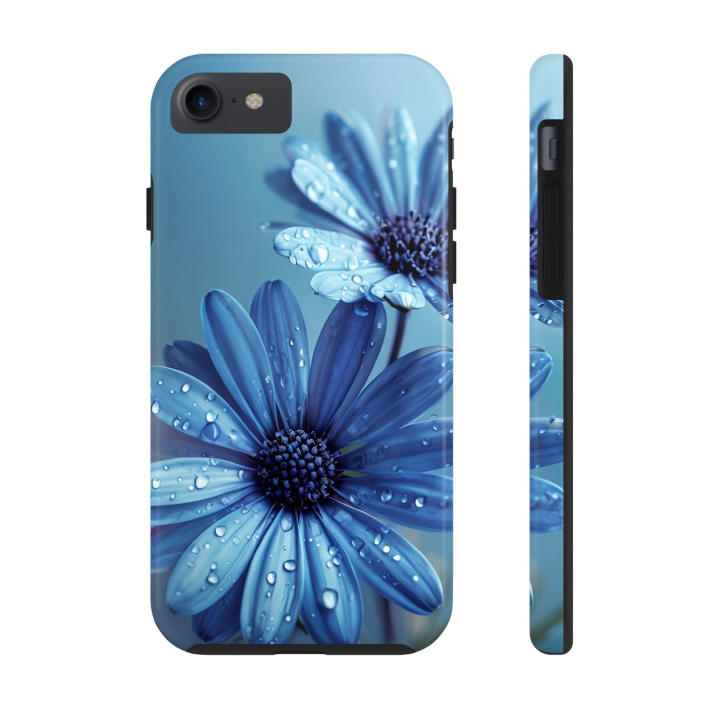 Blue Floral Tough Phone Case - Durable & Stylish Protection