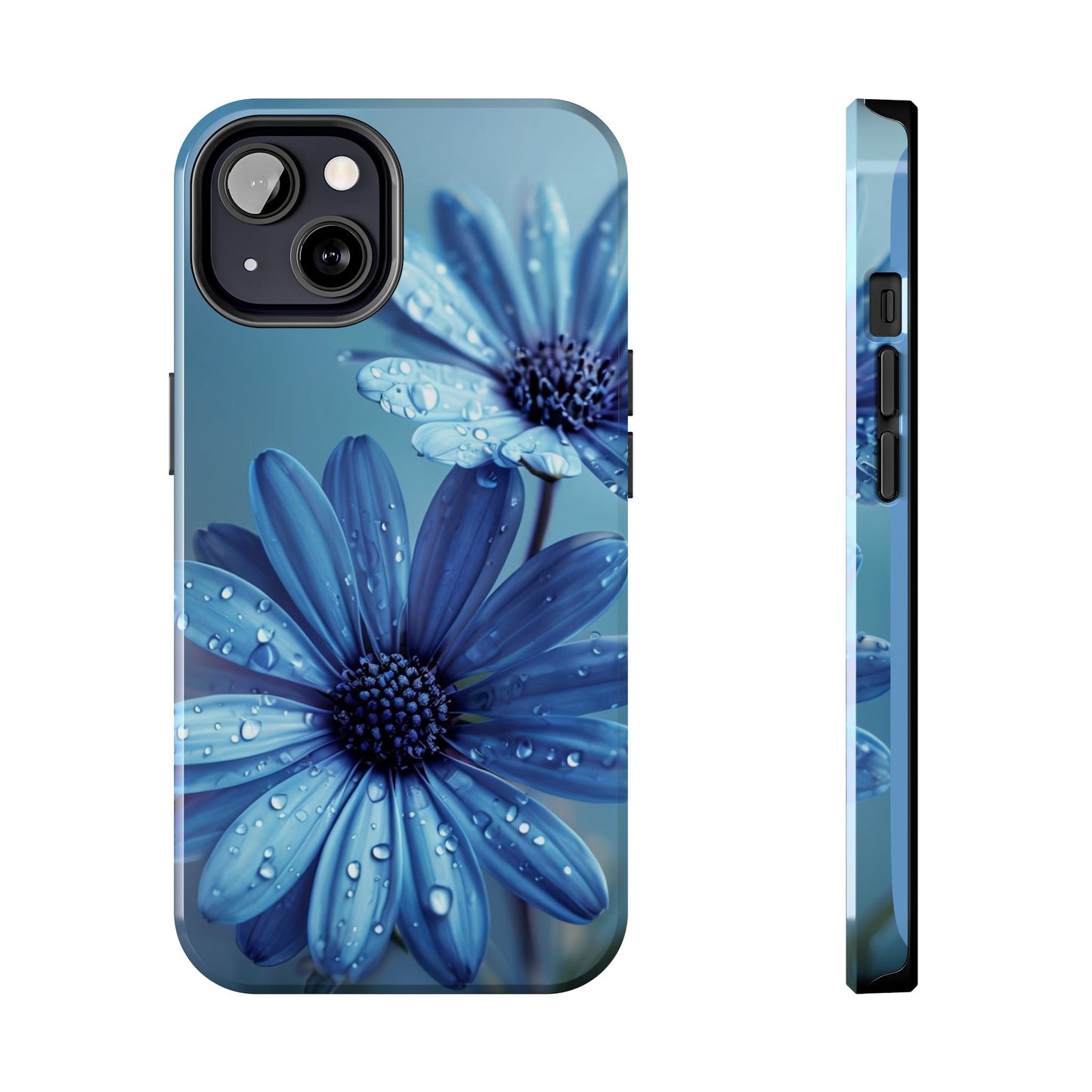 Blue Floral Tough Phone Case - Durable & Stylish Protection