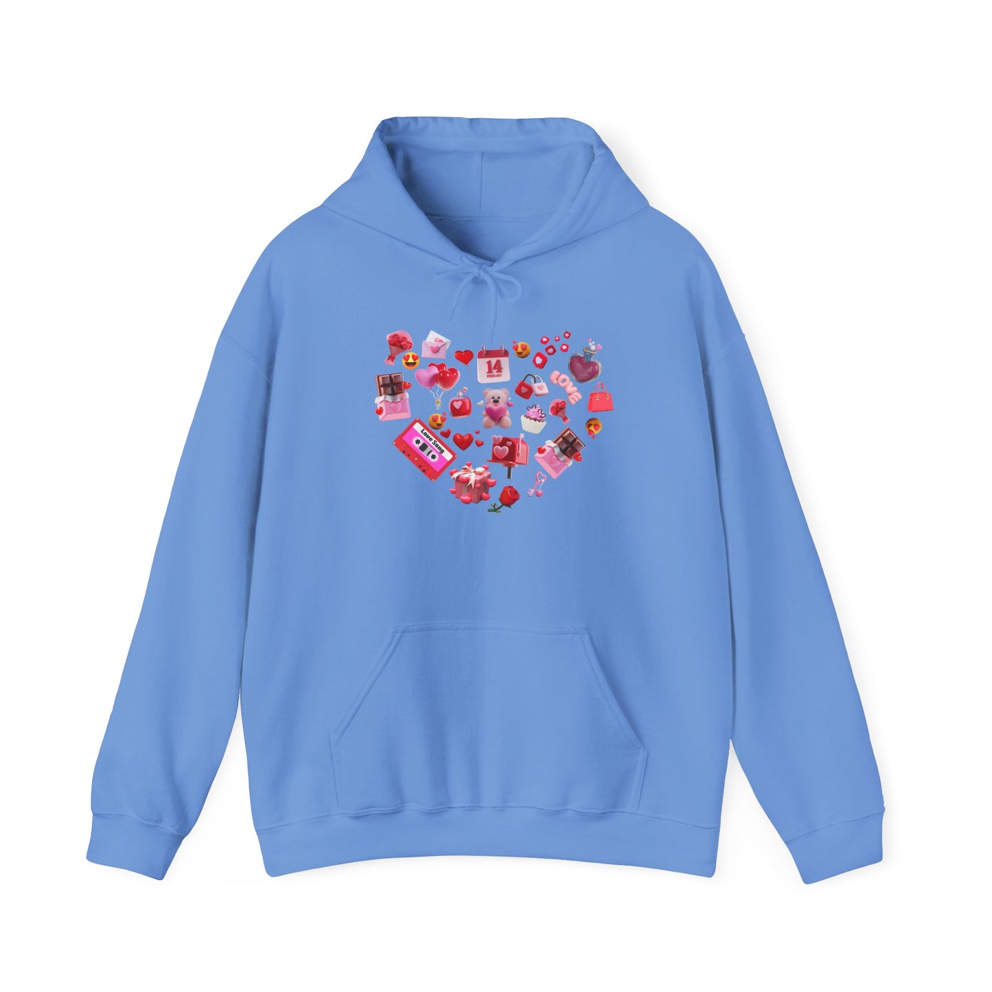 Sweetheart Sky Blue Hoodie for Men & Women – Love Heart Graphic Cozy Couples Wear