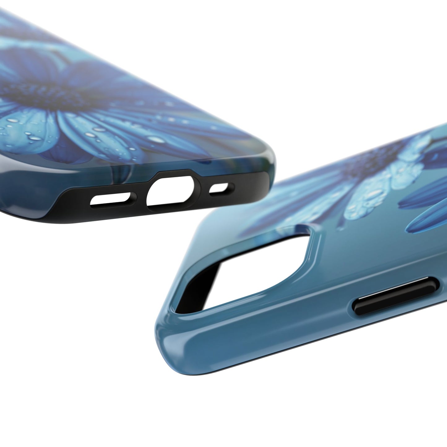 Blue Floral Tough Phone Case - Durable & Stylish Protection
