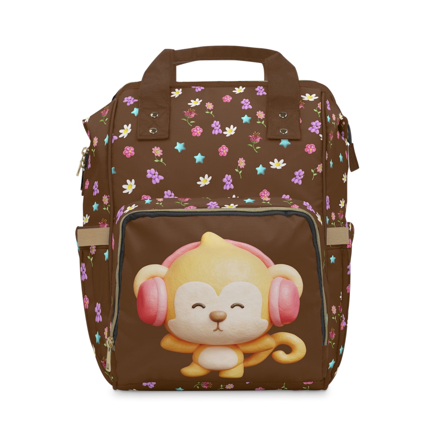 Cute Monkey Floral Diaper Backpack for Moms - Stylish Baby Bag ππΈ