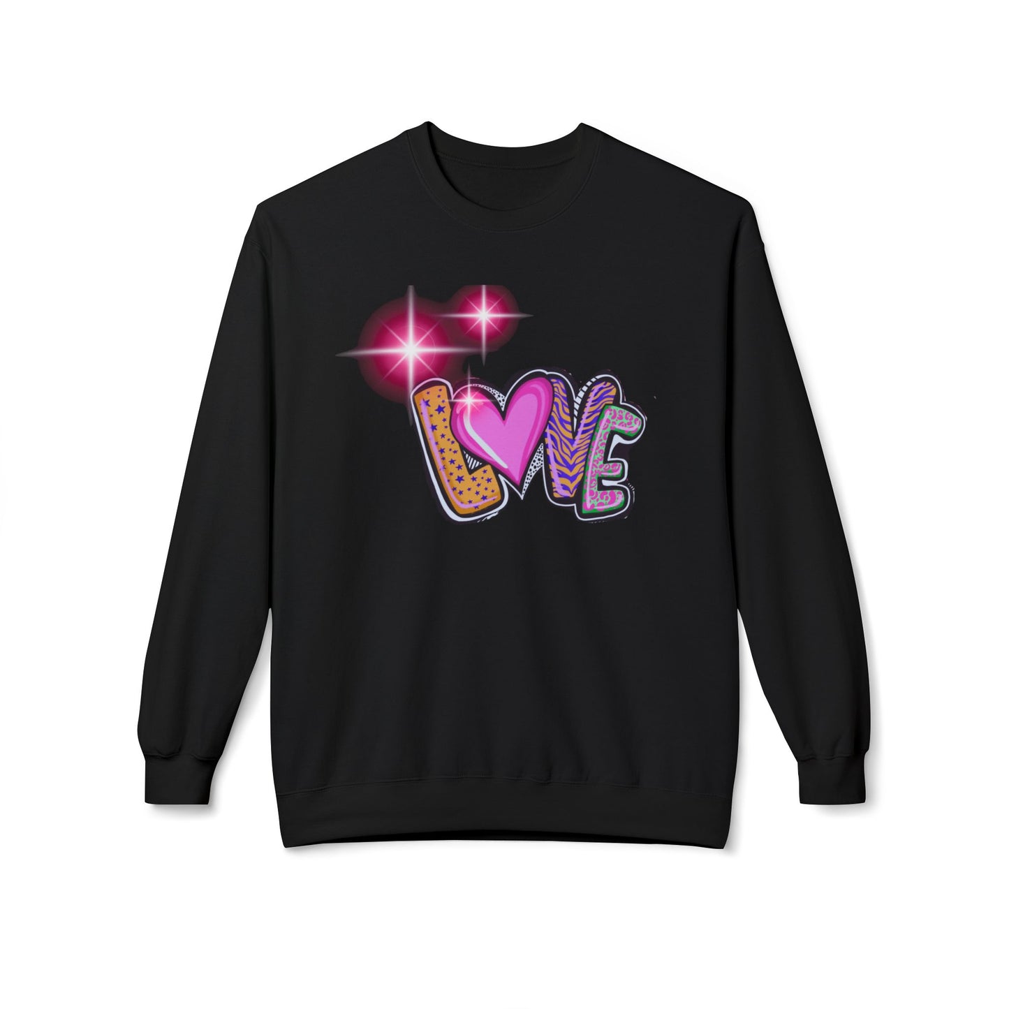 Snow Petal White Fleece Sweatshirt for Her – Soft Cozy Love-Inspired Gift