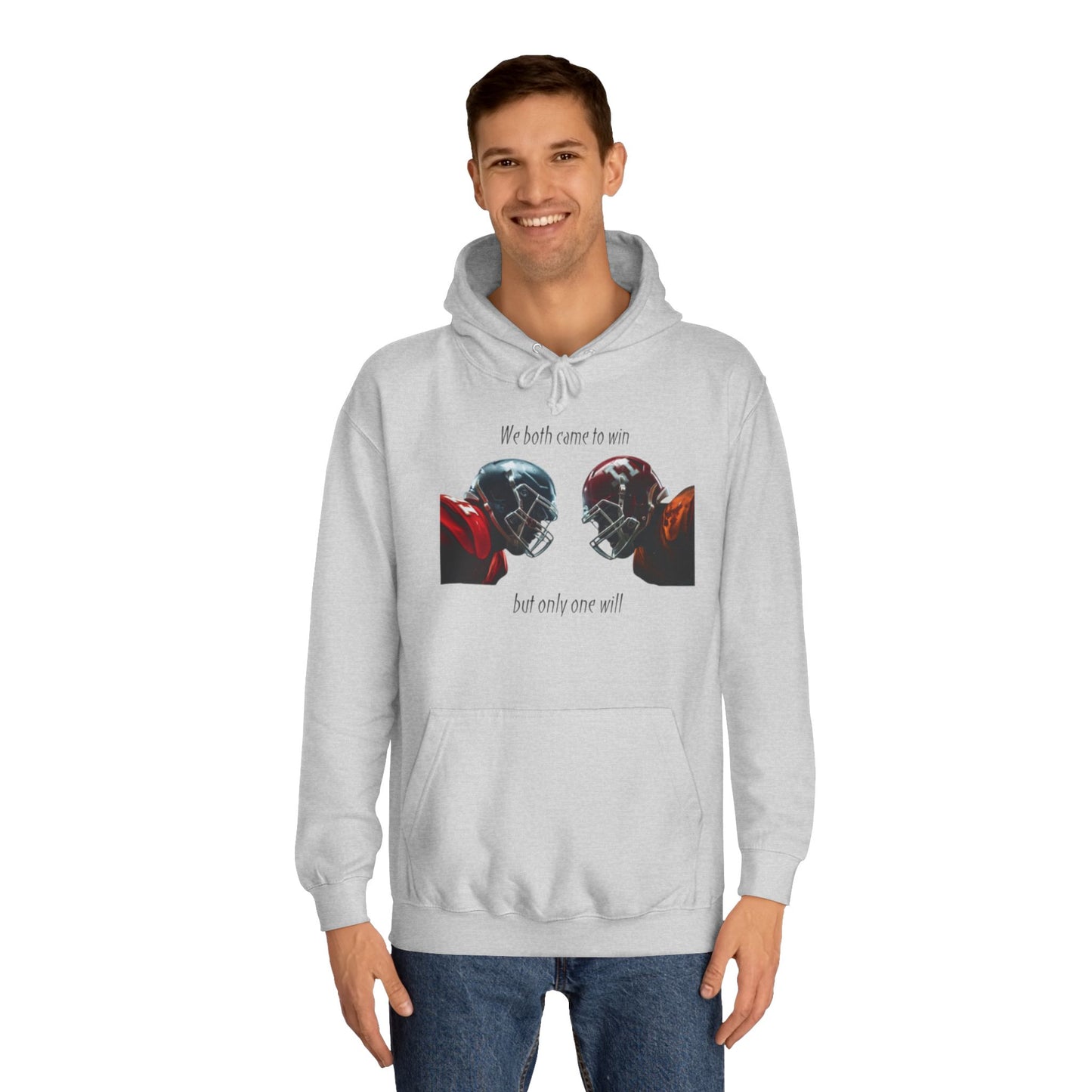 Steel Grey NFL Men’s Hoodie – "We Came Here to Win" Game Day Football Sweatshirt with Drawstrings & Kangaroo Pocket