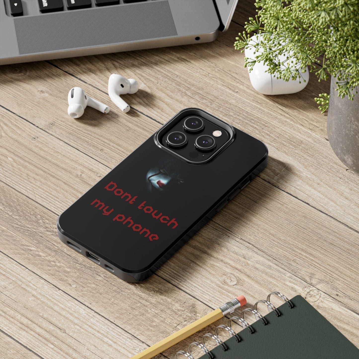 🤡 Creepy Clown Tough Phone Case – "Don’t Touch My Phone" Design for iPhone & Android