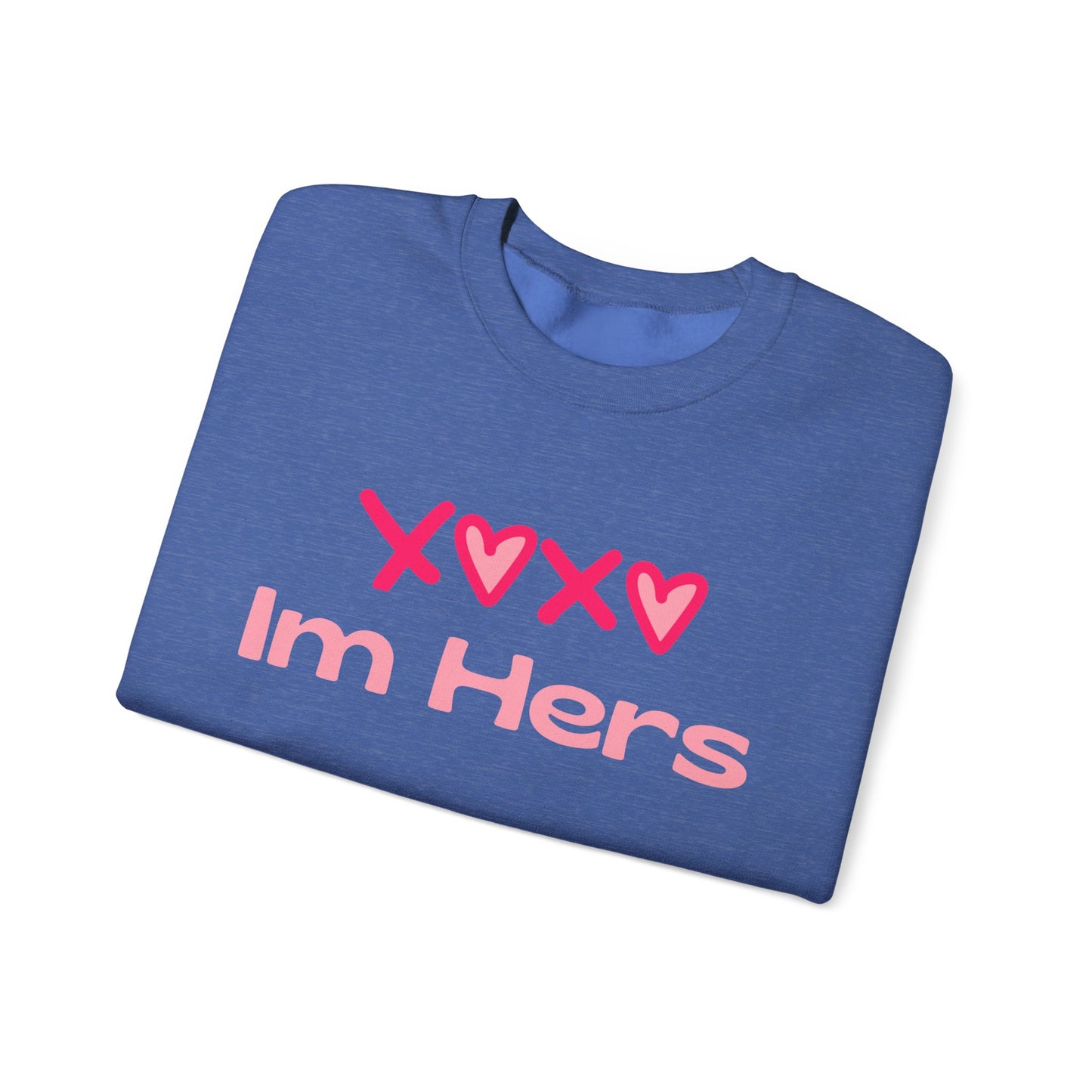 "XOXO ‘I’m His’ Crewneck Sweatshirt – Romantic Unisex Pullover | Cozy Valentine’s Day & Everyday Love Apparel"