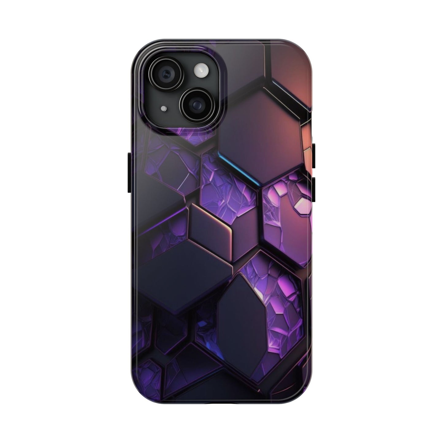 Hexagonal Tough Phone Case - Vibrant Protective Design for Tech Enthusiasts