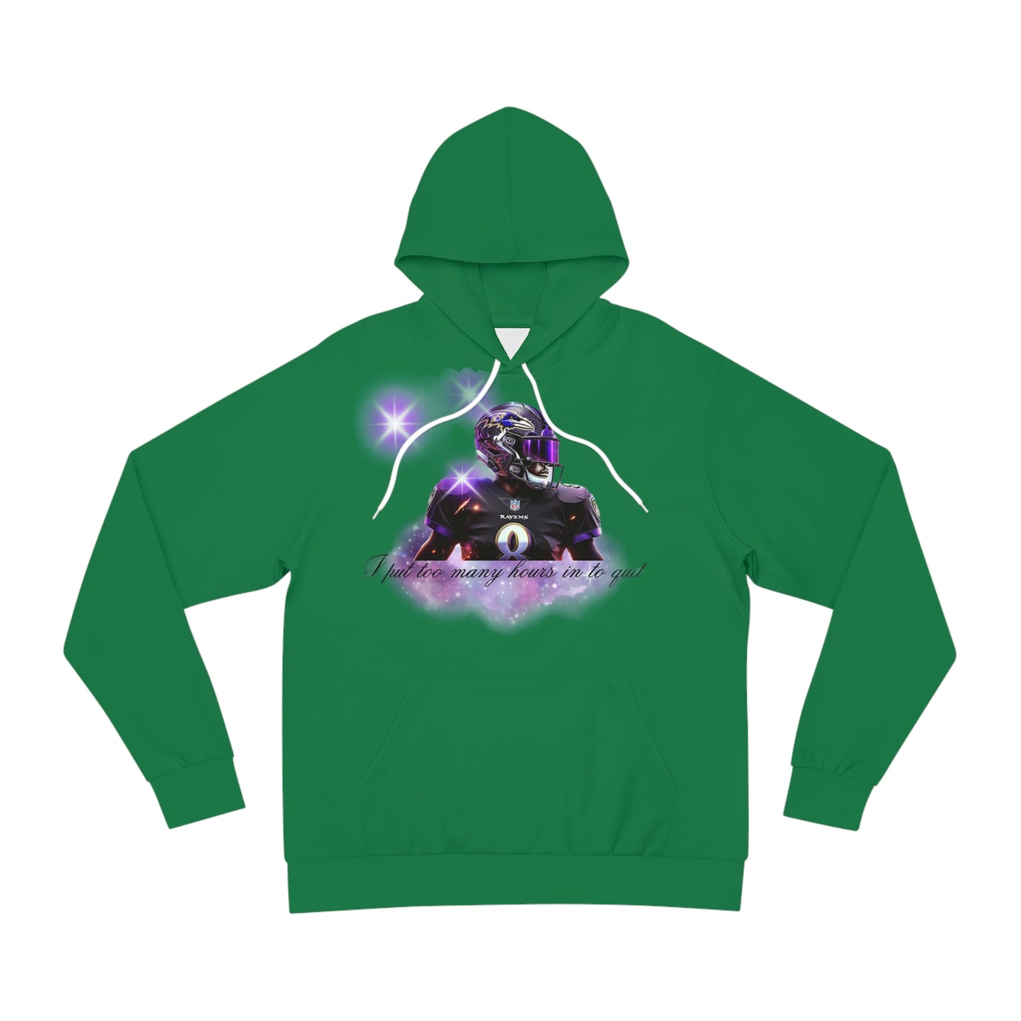 Forest Green "Grind Never Stops" Hoodie – Hustle for Victory Football Sweatshirt