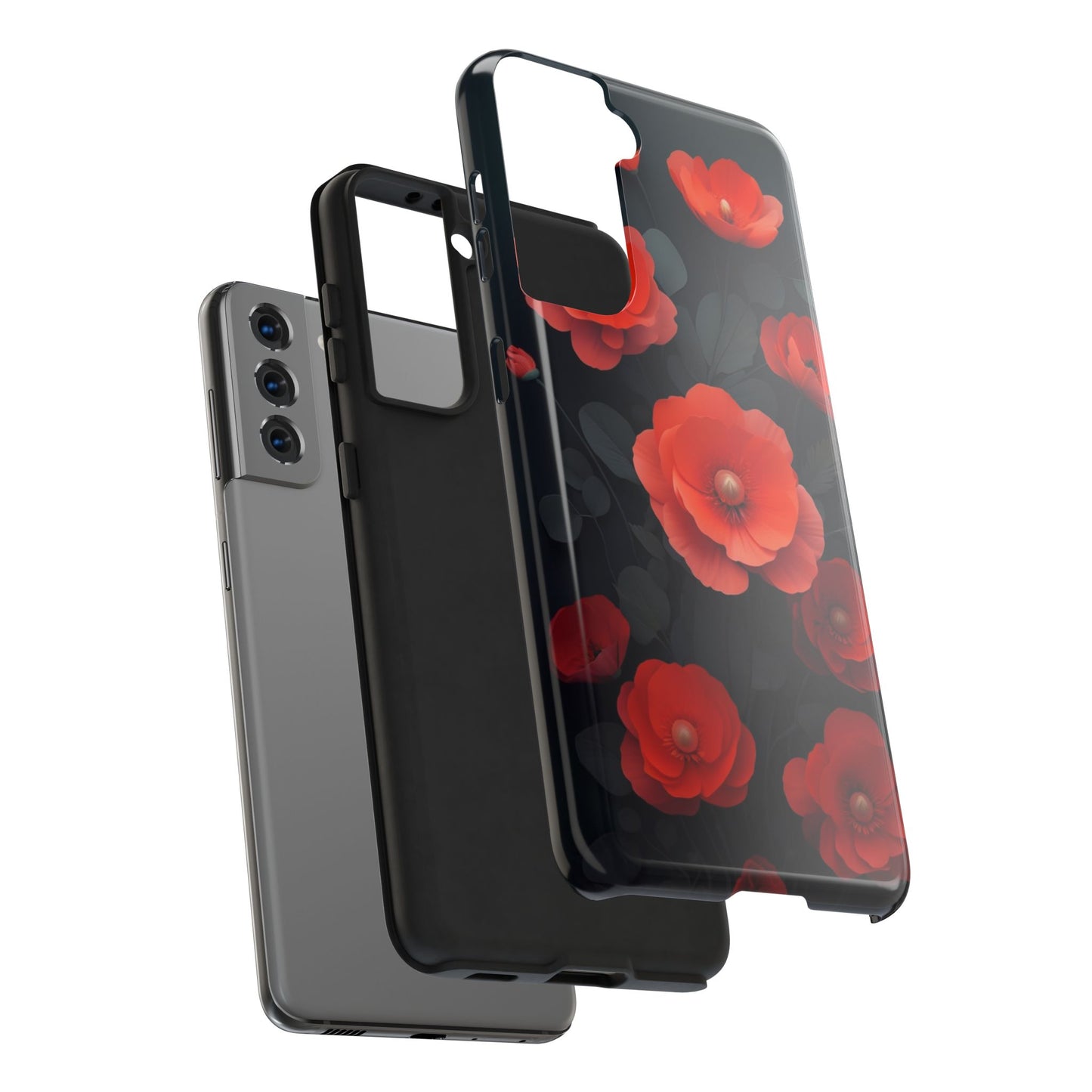 Vibrant Floral Tough Phone Case - Durable Protection with Gorgeous Red Poppies for iPhones & Androids πΊπ±