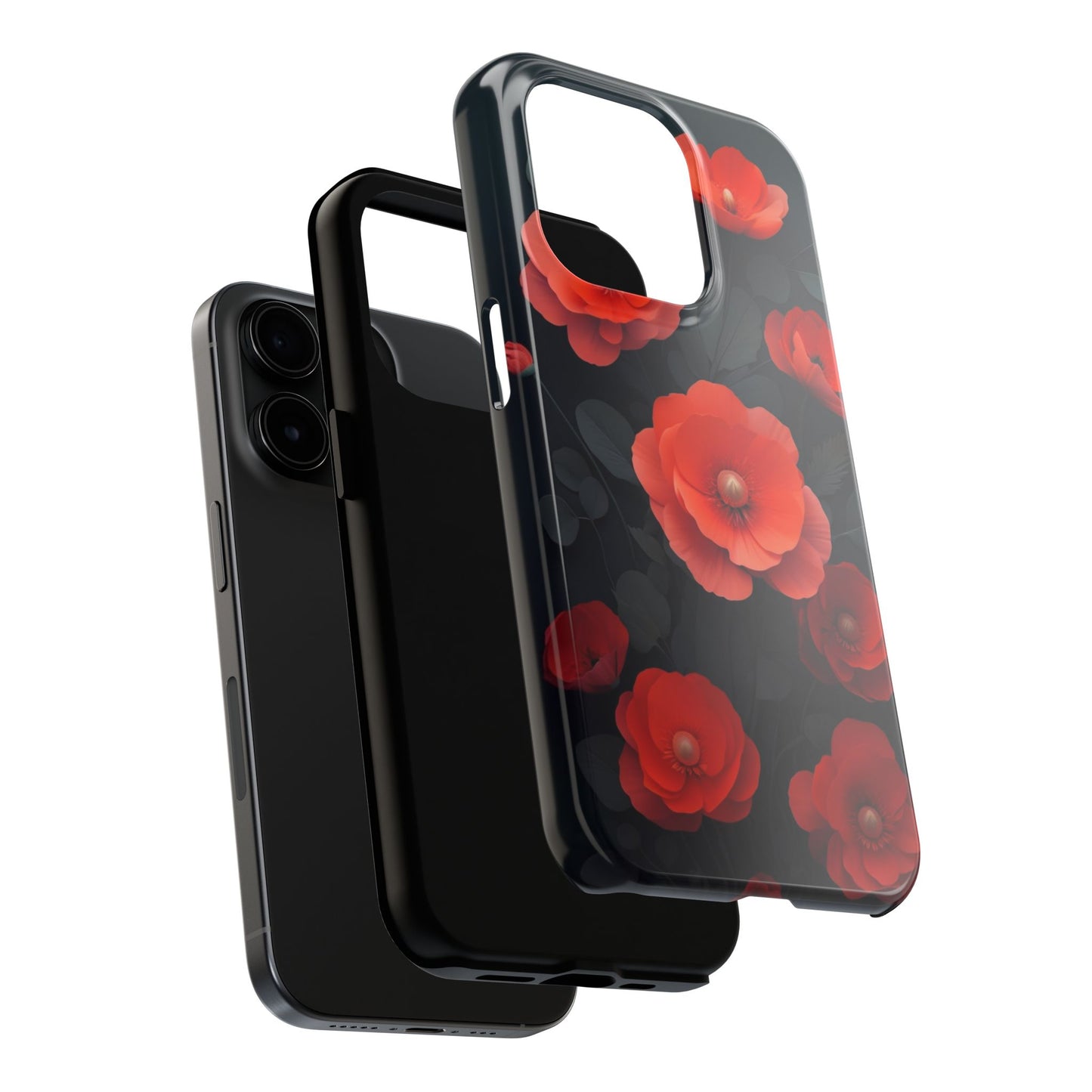 Vibrant Floral Tough Phone Case - Durable Protection with Gorgeous Red Poppies for iPhones & Androids πΊπ±