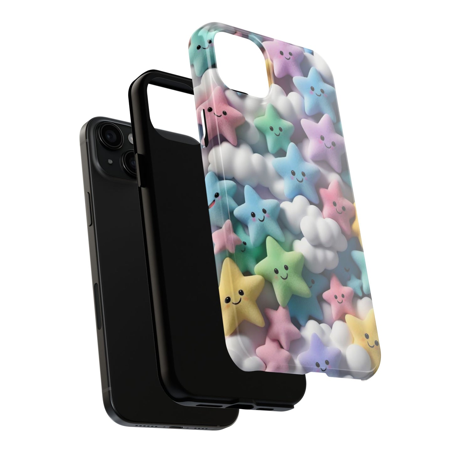 "Kawaii Starry Sky Phone Case – Tough & Durable Protection with Cute Cloud Design for iPhone & Android"