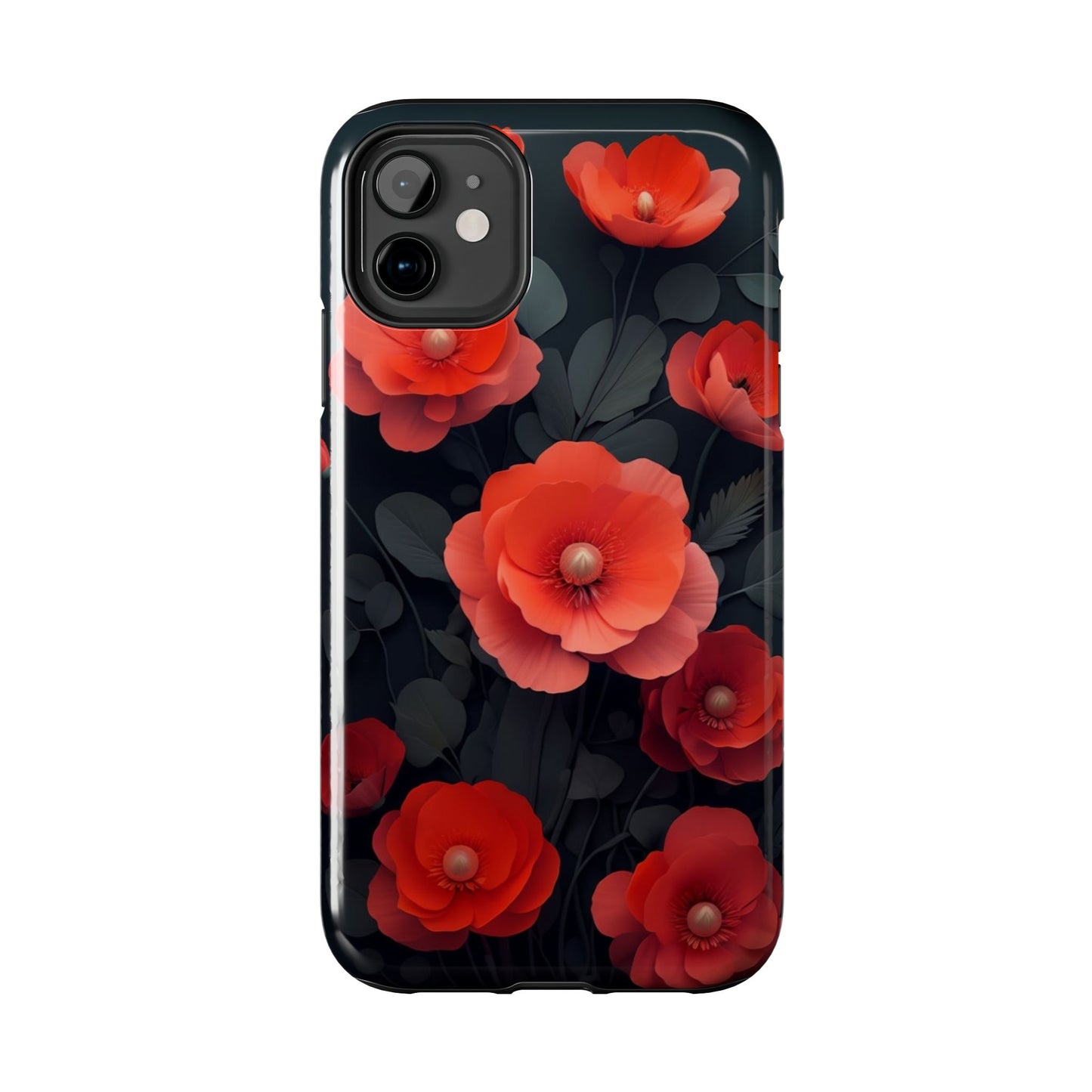 Vibrant Floral Tough Phone Case - Durable Protection with Gorgeous Red Poppies for iPhones & Androids πΊπ±