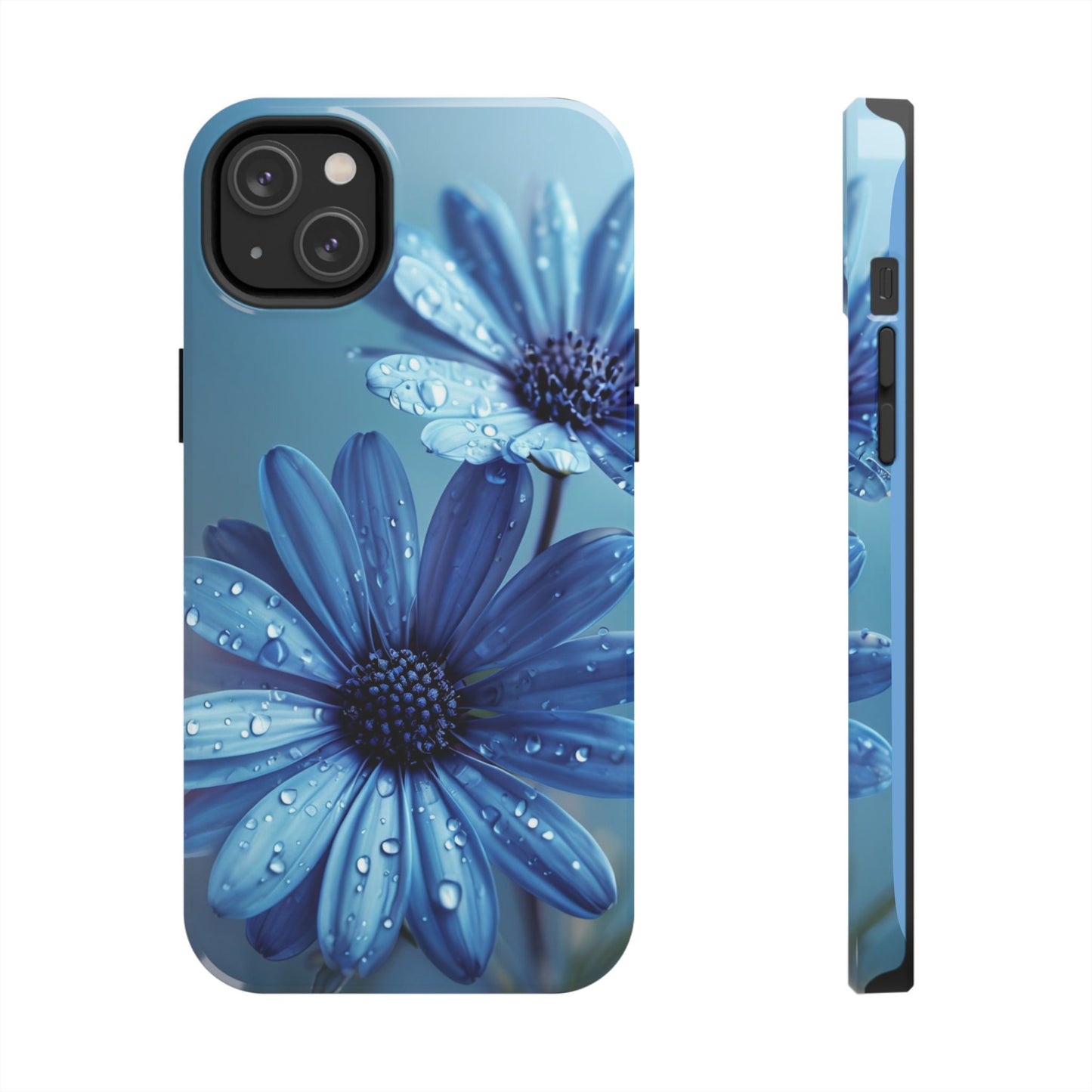 Blue Floral Tough Phone Case - Durable & Stylish Protection