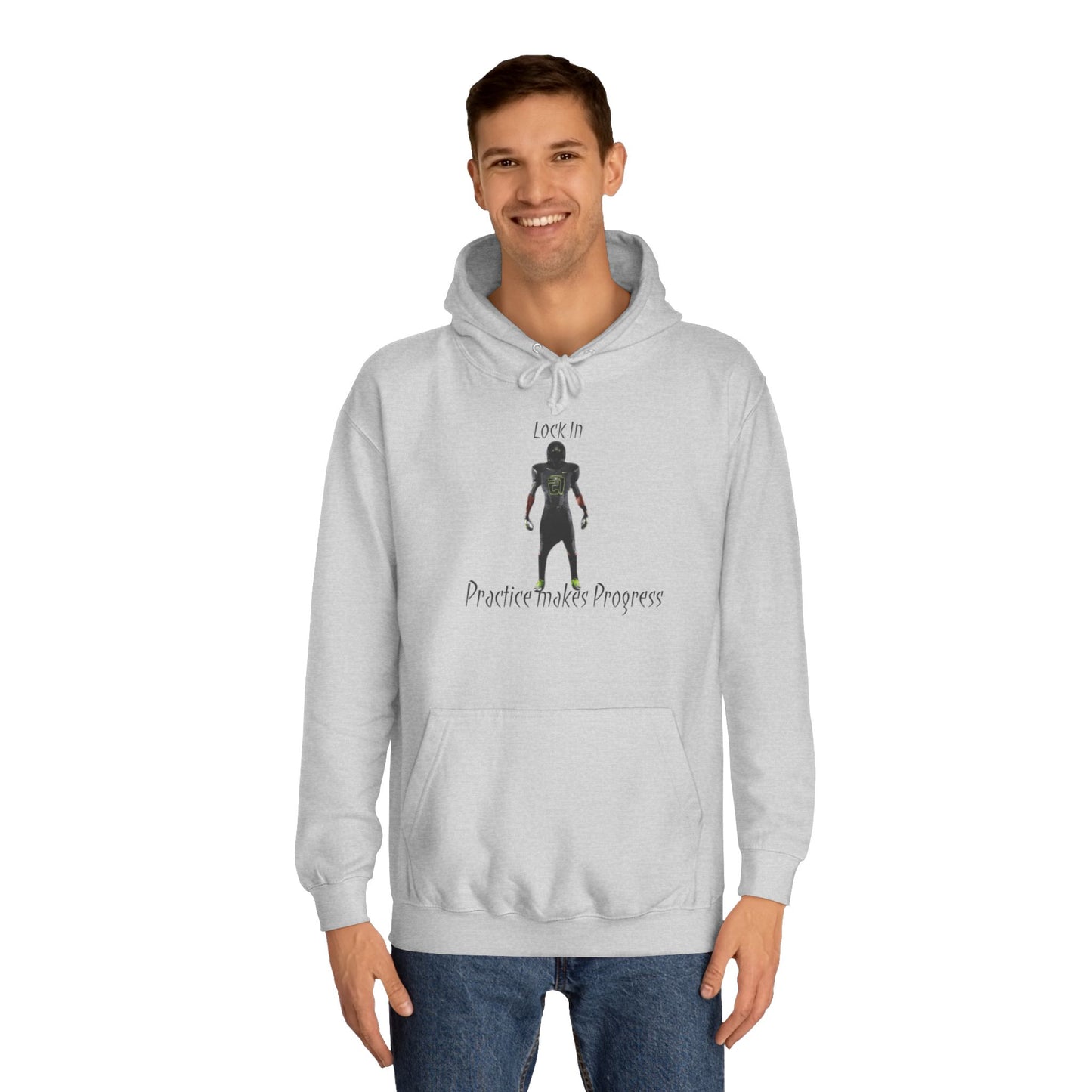 Iron Grey Men’s Motivational Sweater – "Practice Makes Progress" Inspirational Pullover
