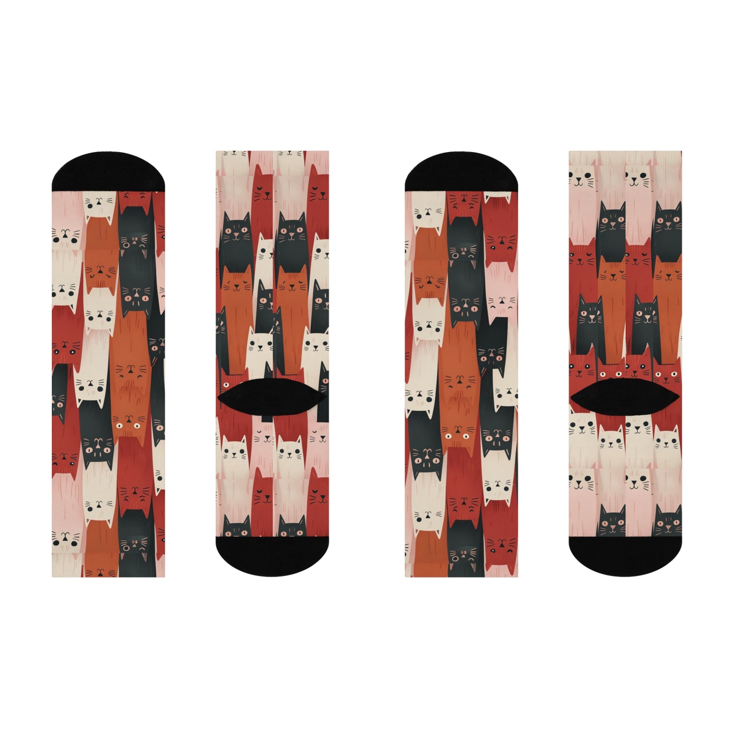 Cushioned Crew Socks- Cool Cats