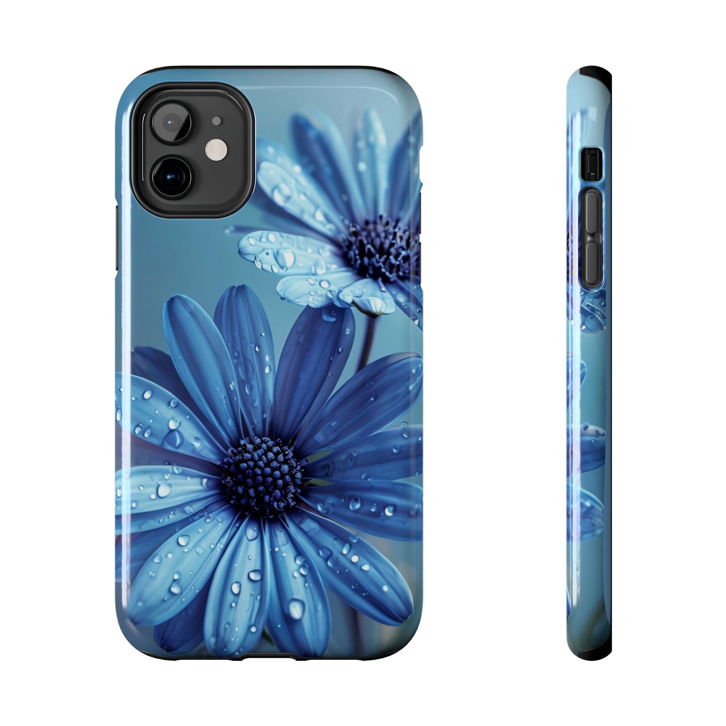 Blue Floral Tough Phone Case - Durable & Stylish Protection