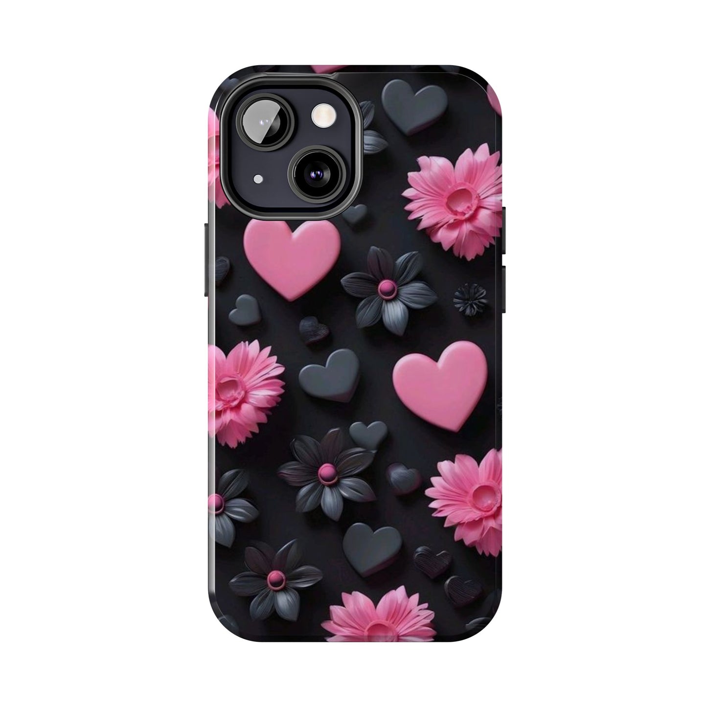 Floral Heart Tough Phone Case - Durable Protection Bold Design For iPhones & Androids