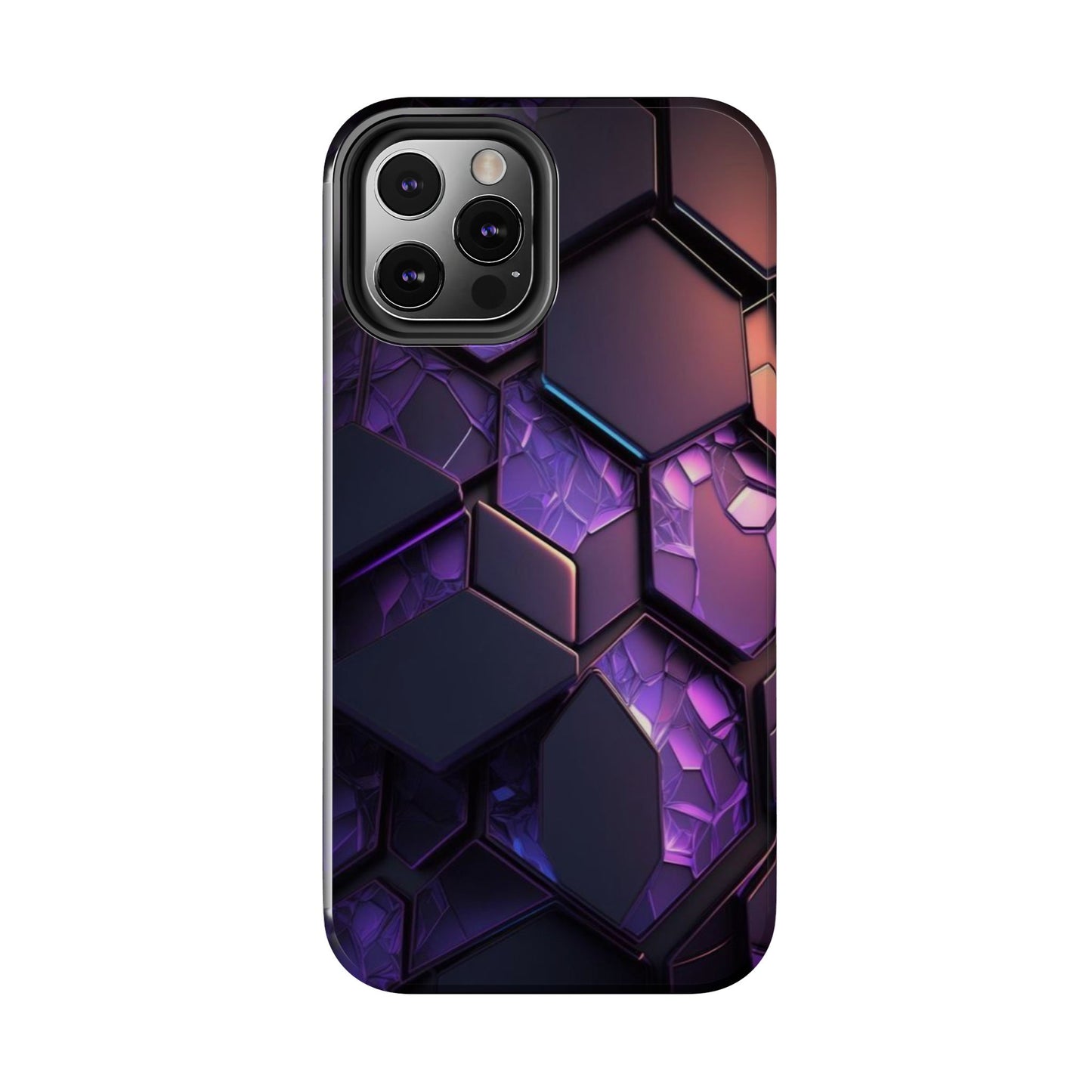 Hexagonal Tough Phone Case - Vibrant Protective Design for Tech Enthusiasts