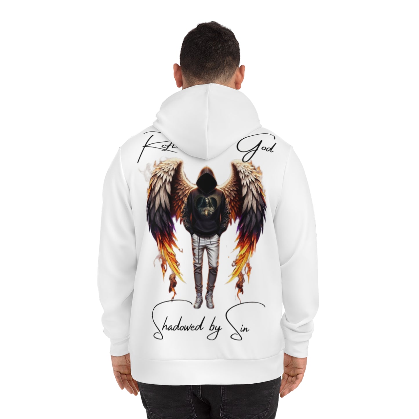 Crystal Veil White Hoodie for Men – Divine Identity Reflection of God Inspired Wear