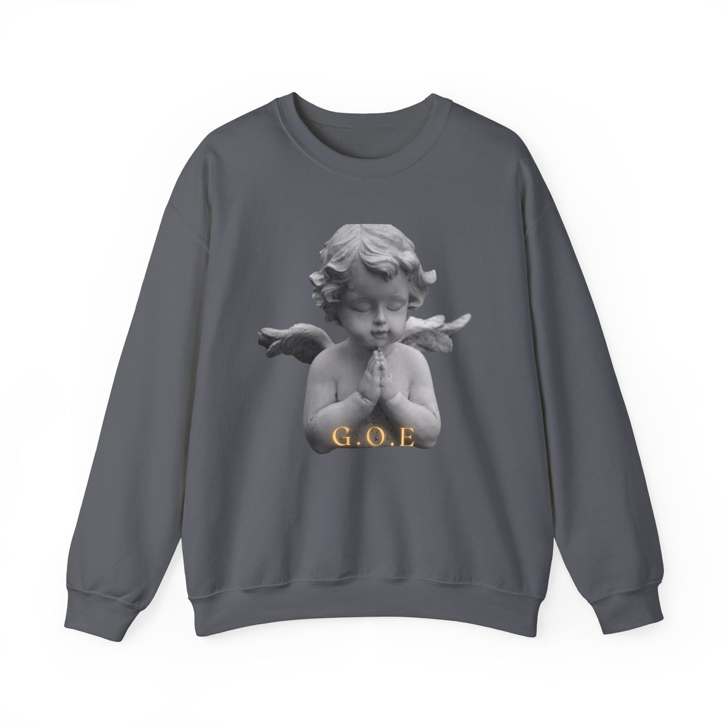 Pure Cloud Men & Women’s Sweater – "G.O.E Angel" (God Over Everything) Faith-Inspired Pullover