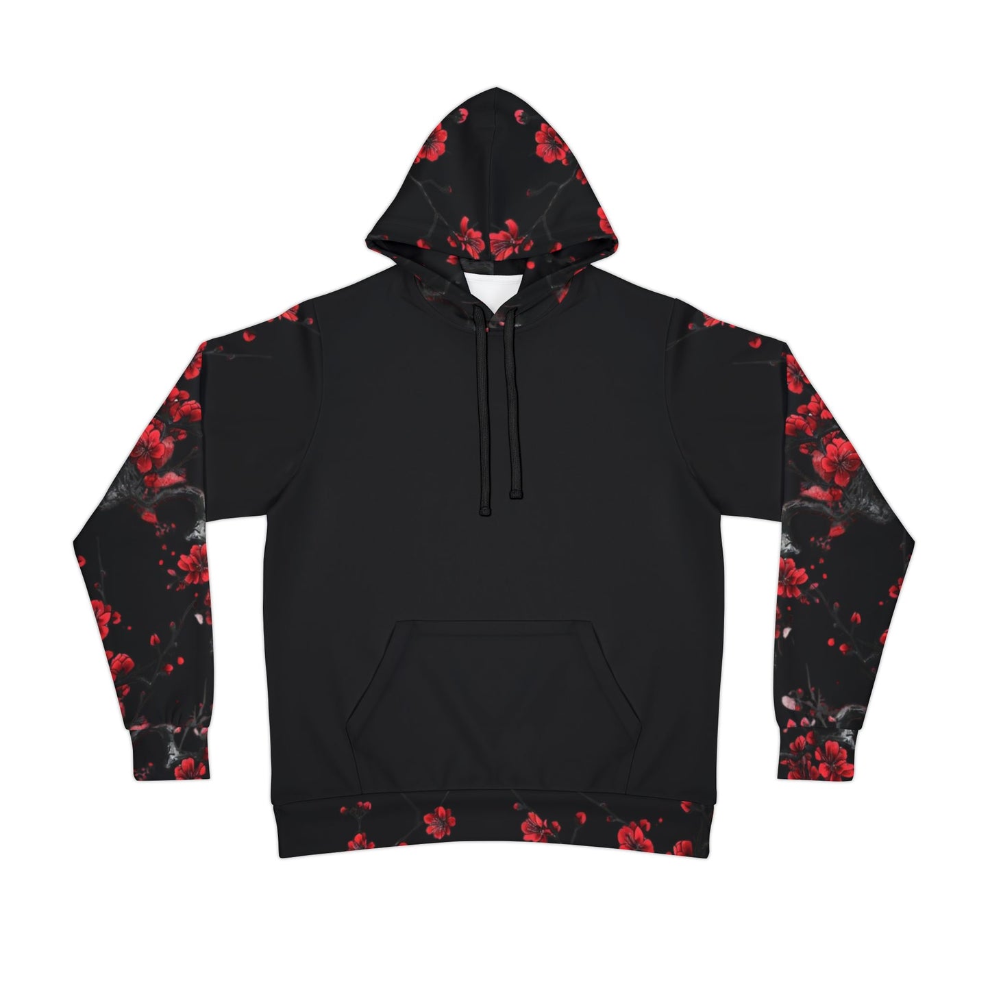 π₯ Black Hoodie with Red Chinese Floral Design β Elegant & Stylish Streetwear for Men & Women πΊ