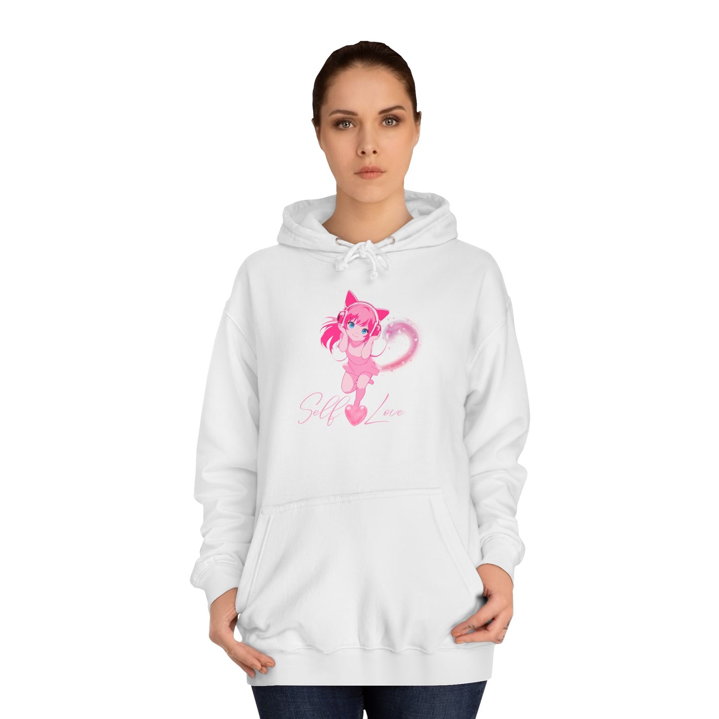 Charcoal Grey Self-Love Sweatshirt – Cute Pink Anime Aesthetic Pullover