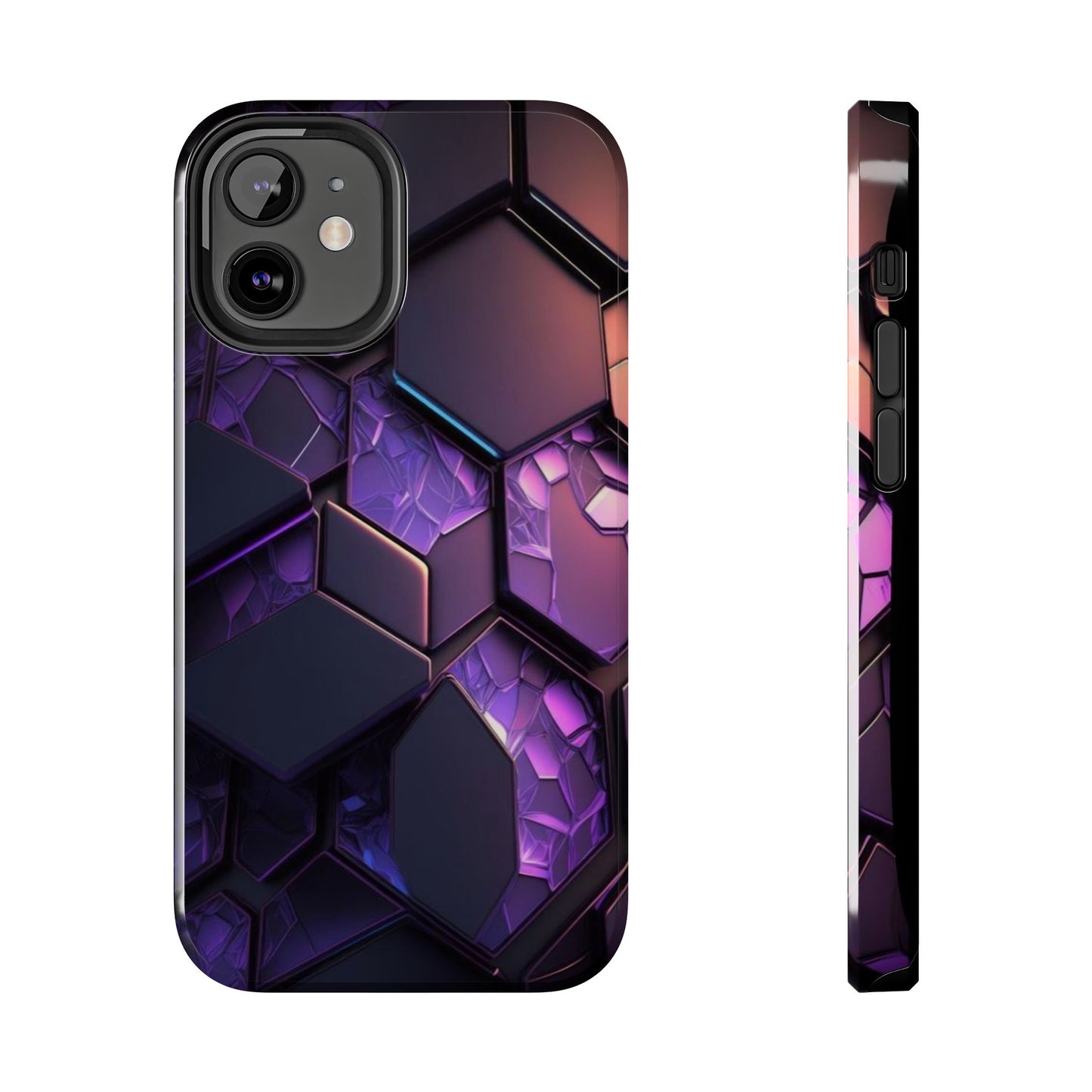 Hexagonal Tough Phone Case - Vibrant Protective Design for Tech Enthusiasts