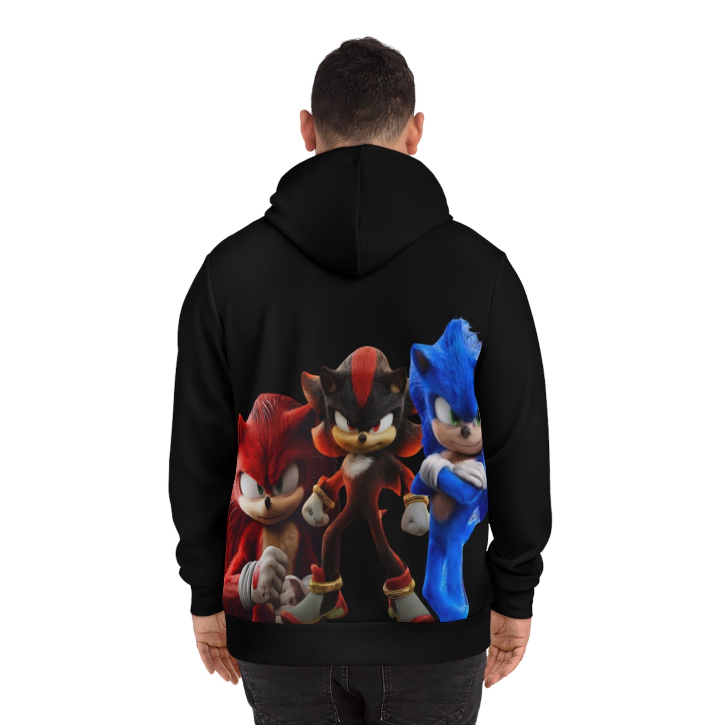 Royal Sapphire Men’s Streetwear Hoodie – "Sonic, Knuckles & Shadow" Retro Gaming Sweatshirt with Drawstrings & Kangaroo Pocket