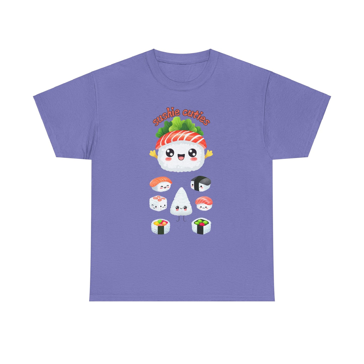 Sushi Cuties Unisex Heavy Cotton Tee - Cute Sushi Graphic Tee for Food Lovers