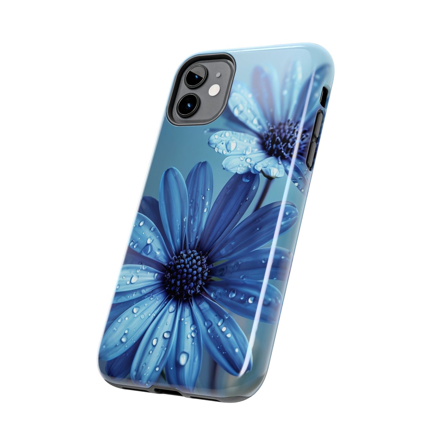 Blue Floral Tough Phone Case - Durable & Stylish Protection