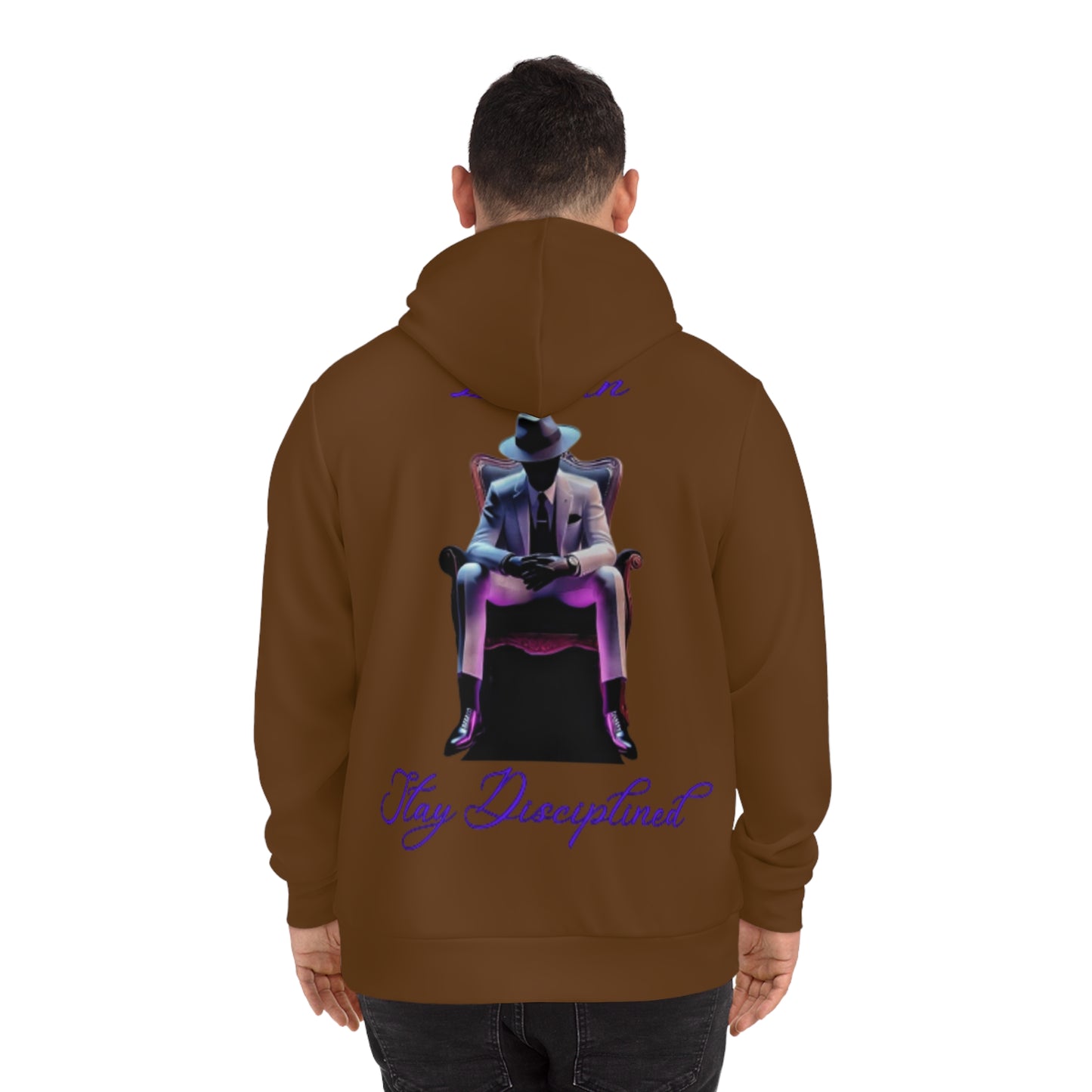 Espresso Brown Mindset Pullover – "Lock In, Stay Disciplined" Focus Hoodie with Drawstrings & Kangaroo Pocket