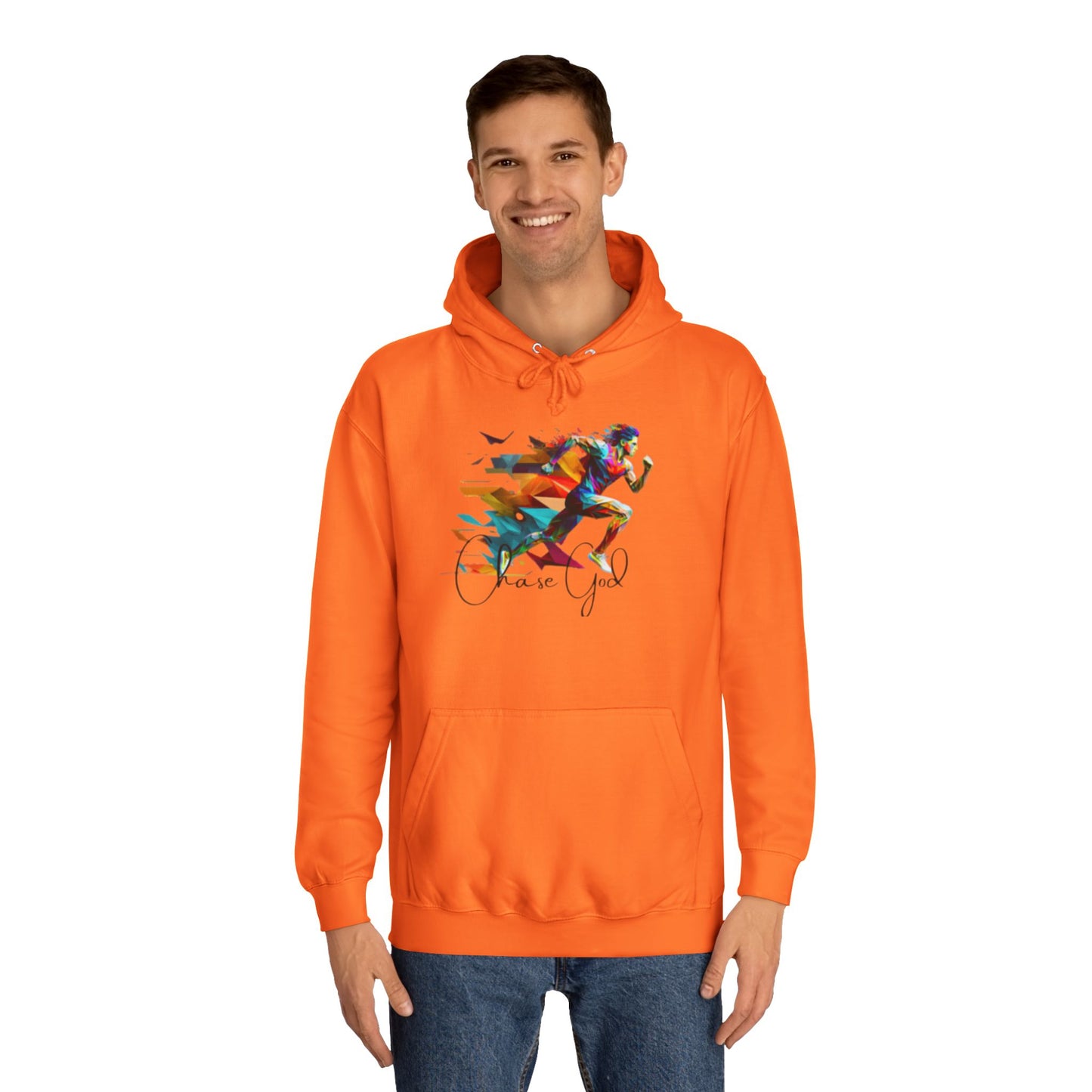 Angel White Faith Hoodie for Men – "Chase God, Inspire & Elevate" Spiritual Motivation Wear