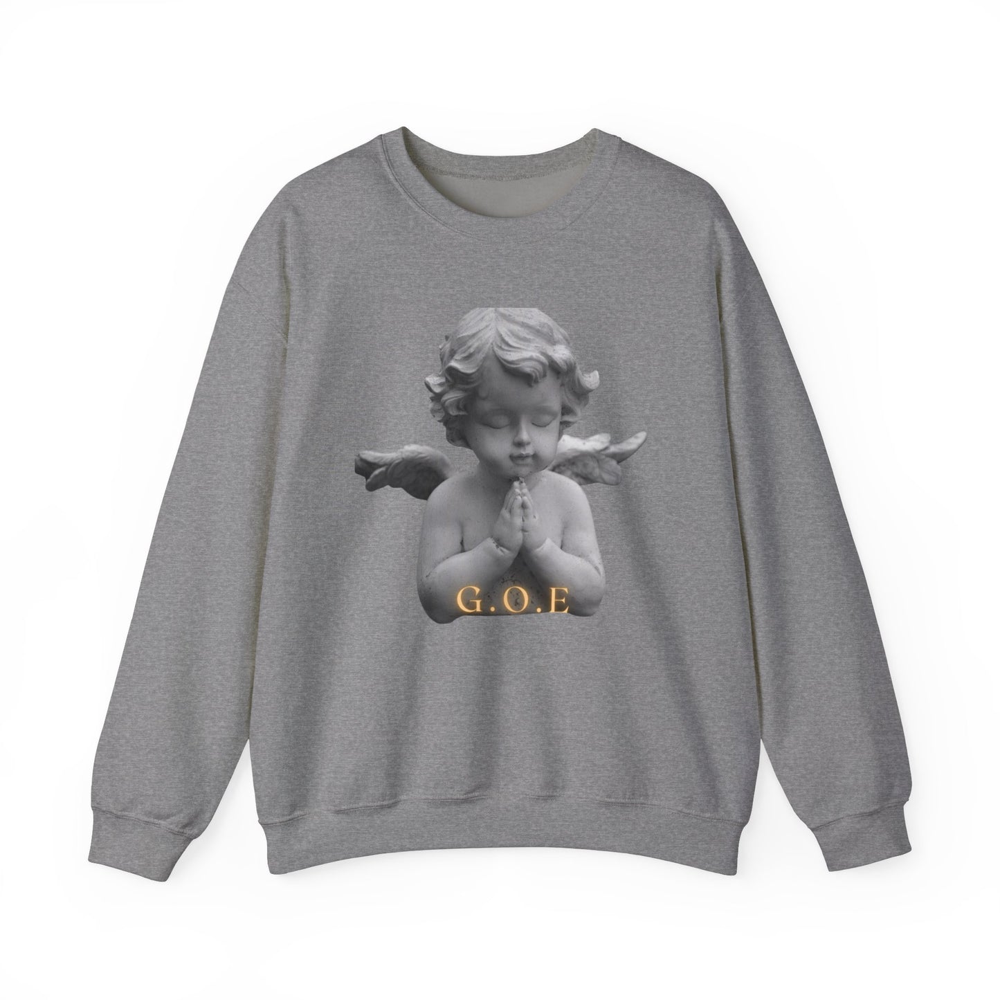 Pure Cloud Men & Women’s Sweater – "G.O.E Angel" (God Over Everything) Faith-Inspired Pullover