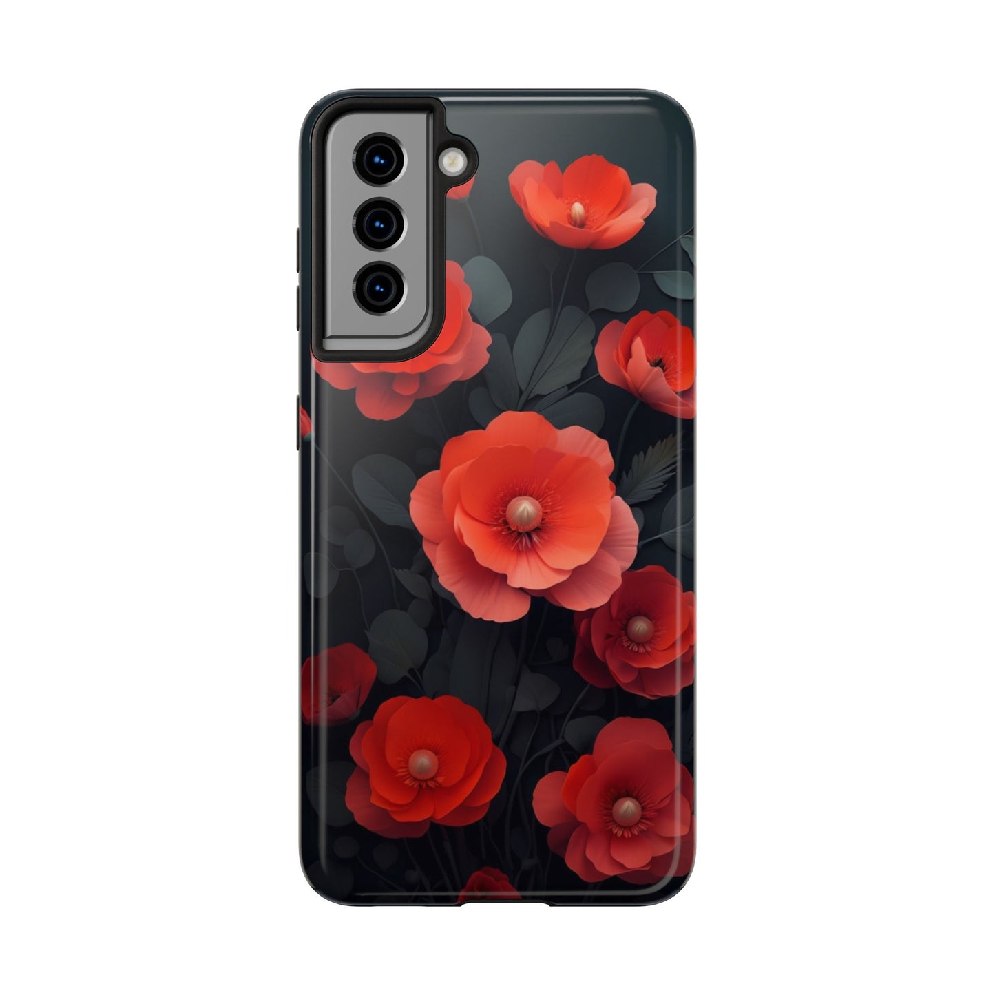 Vibrant Floral Tough Phone Case - Durable Protection with Gorgeous Red Poppies for iPhones & Androids πΊπ±